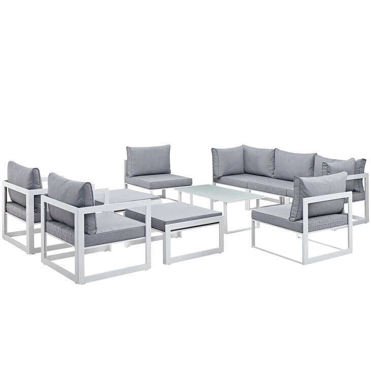 Fortuna 10-Pc Outdoor Patio Sectional Sofa Set