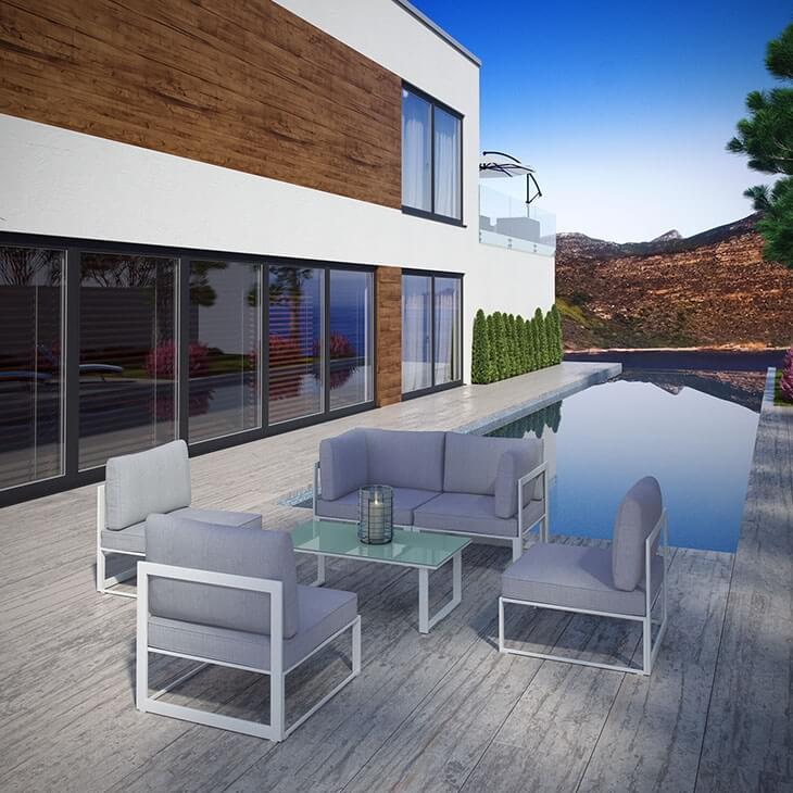 Fortuna 6-Pc Outdoor Patio Sectional Sofa Set, Composition 2