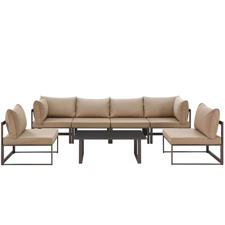 Fortuna 7-Pc Outdoor Patio Sectional Sofa Set, Composition 1