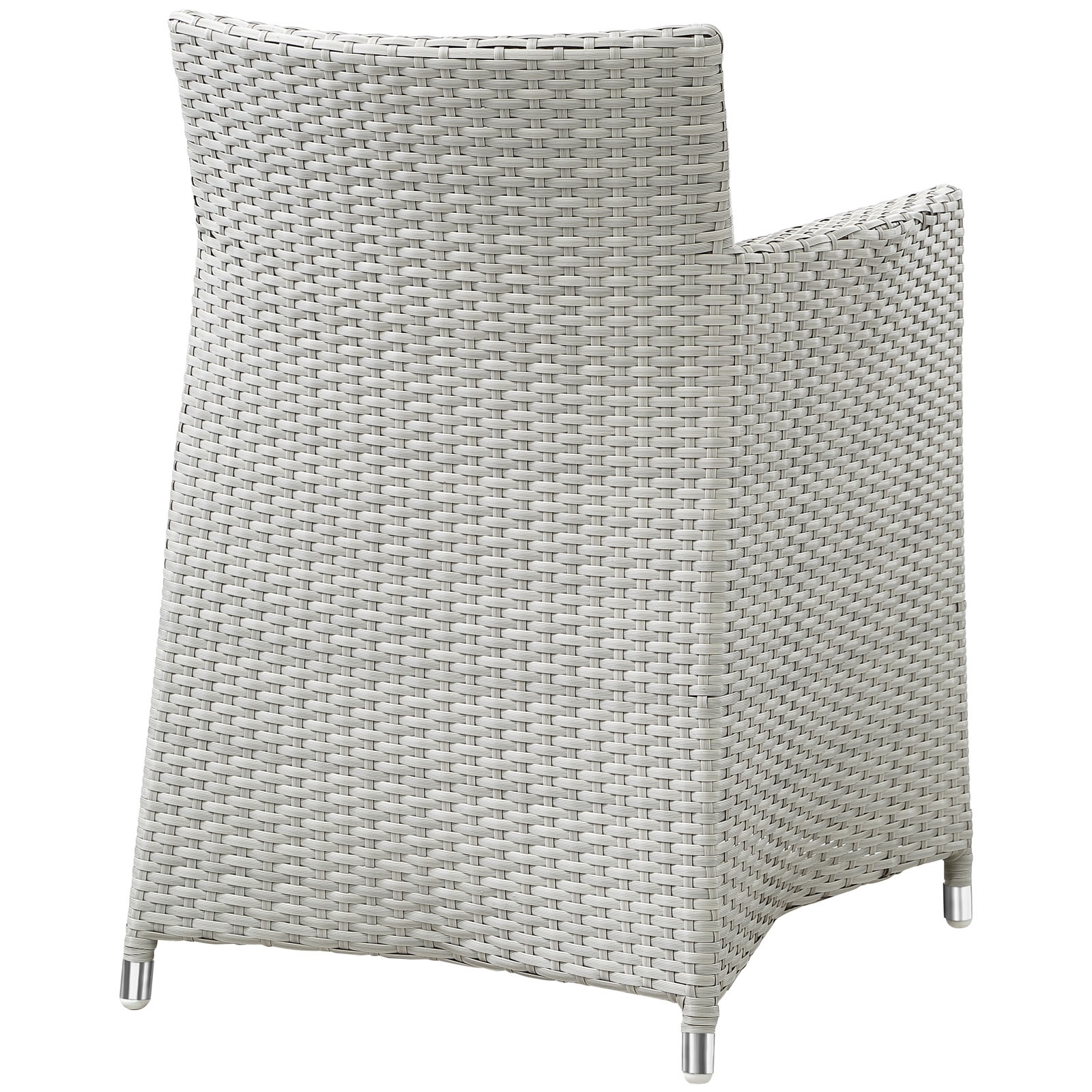 Junction 7 Piece Outdoor Patio Synthetic Rattan Wicker Dining Set, Gray/White by Modway Furniture