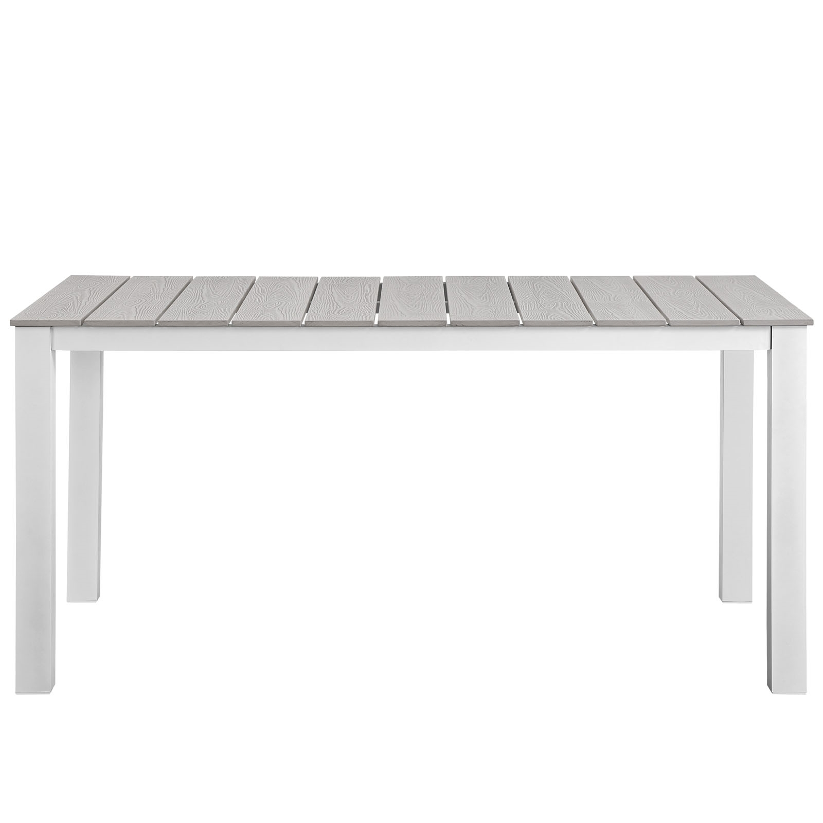 Junction 5 Piece Outdoor Patio Synthetic Rattan Wicker Dining Set, Gray/White by Modway Furniture