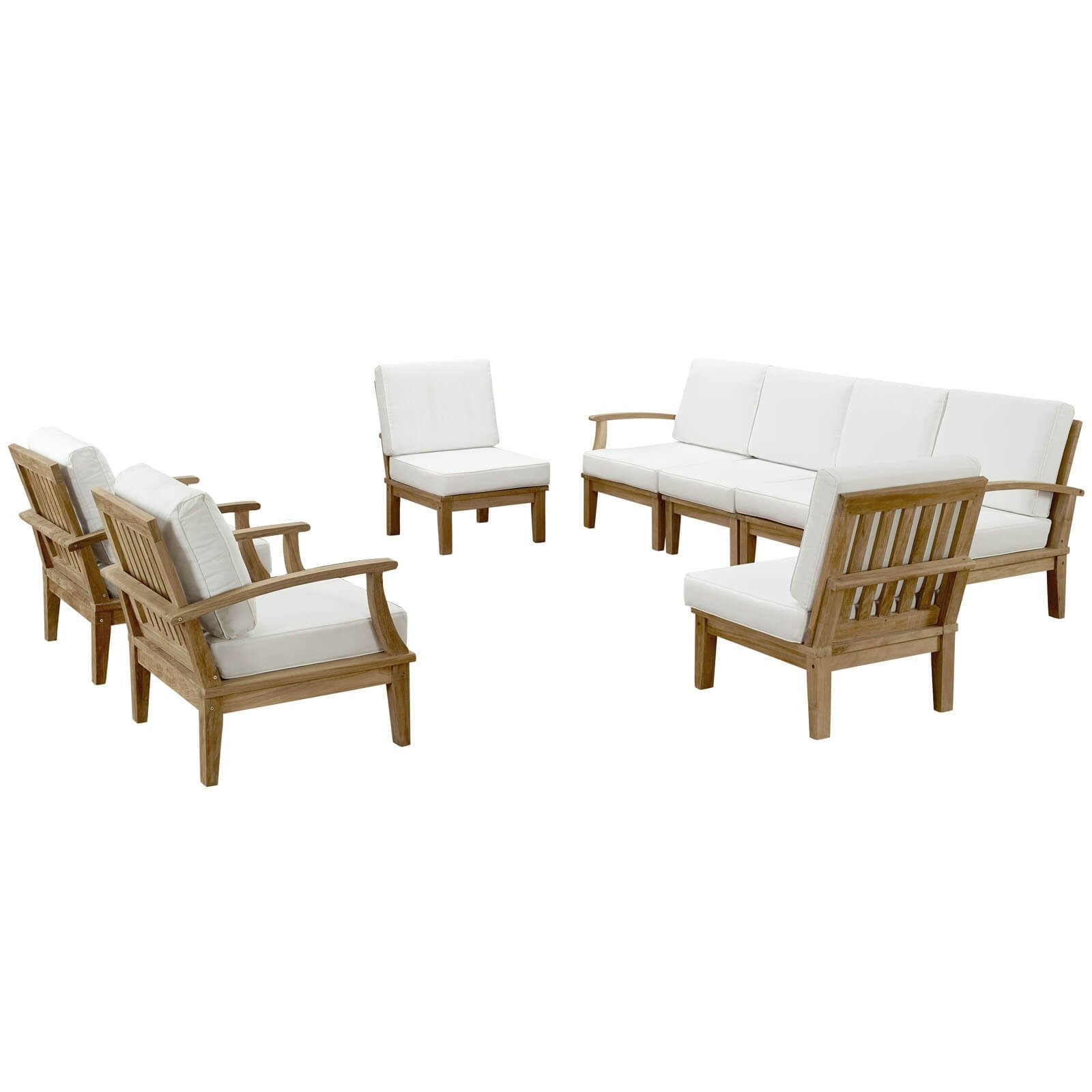 Marina 8-Pc Outdoor Patio Teak Set, Composition 3