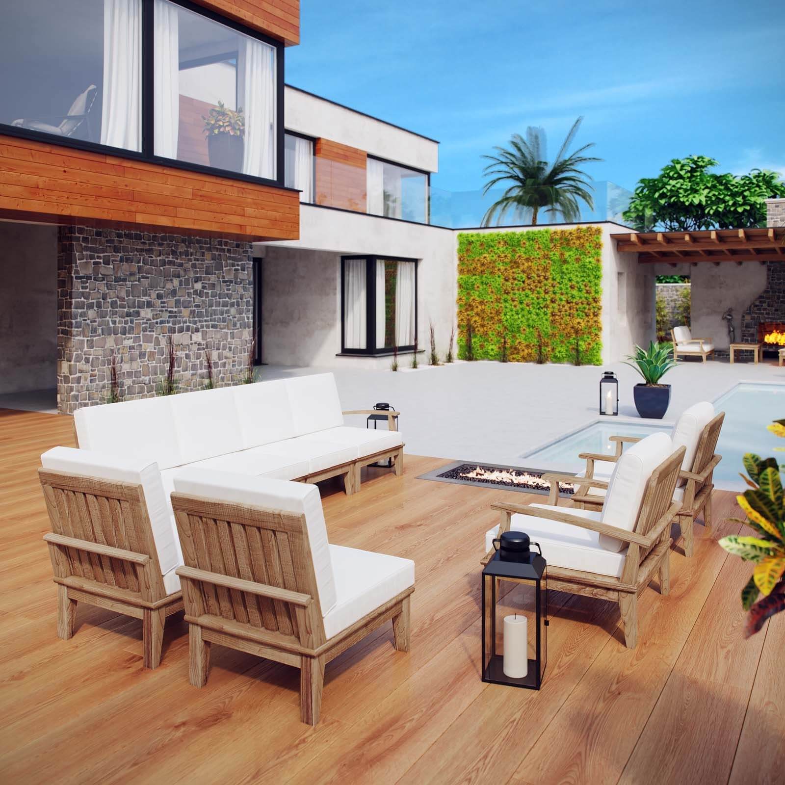 Marina 8-Pc Outdoor Patio Teak Set, Composition 3