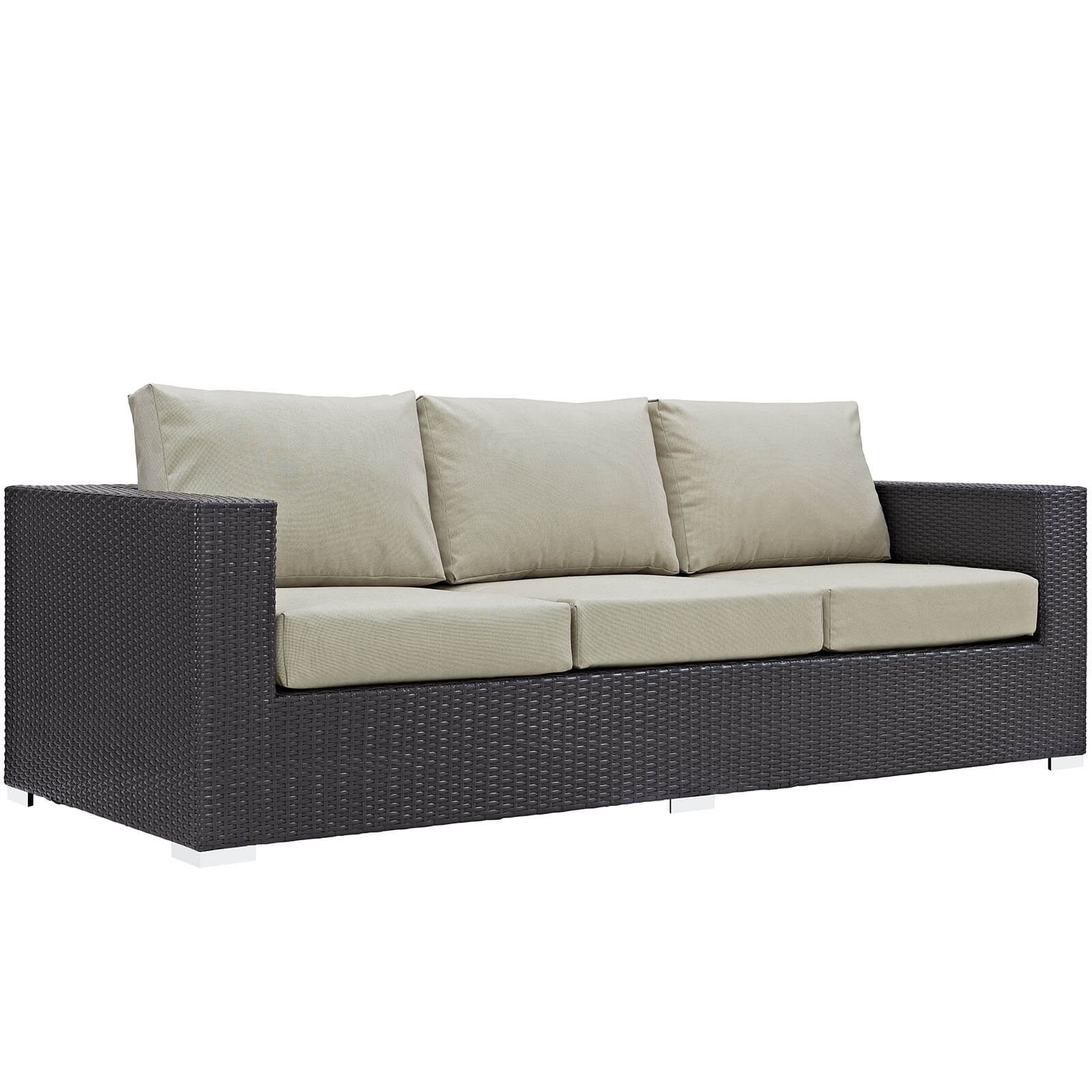Convene Outdoor Patio Synthetic Rattan Weave Sofa