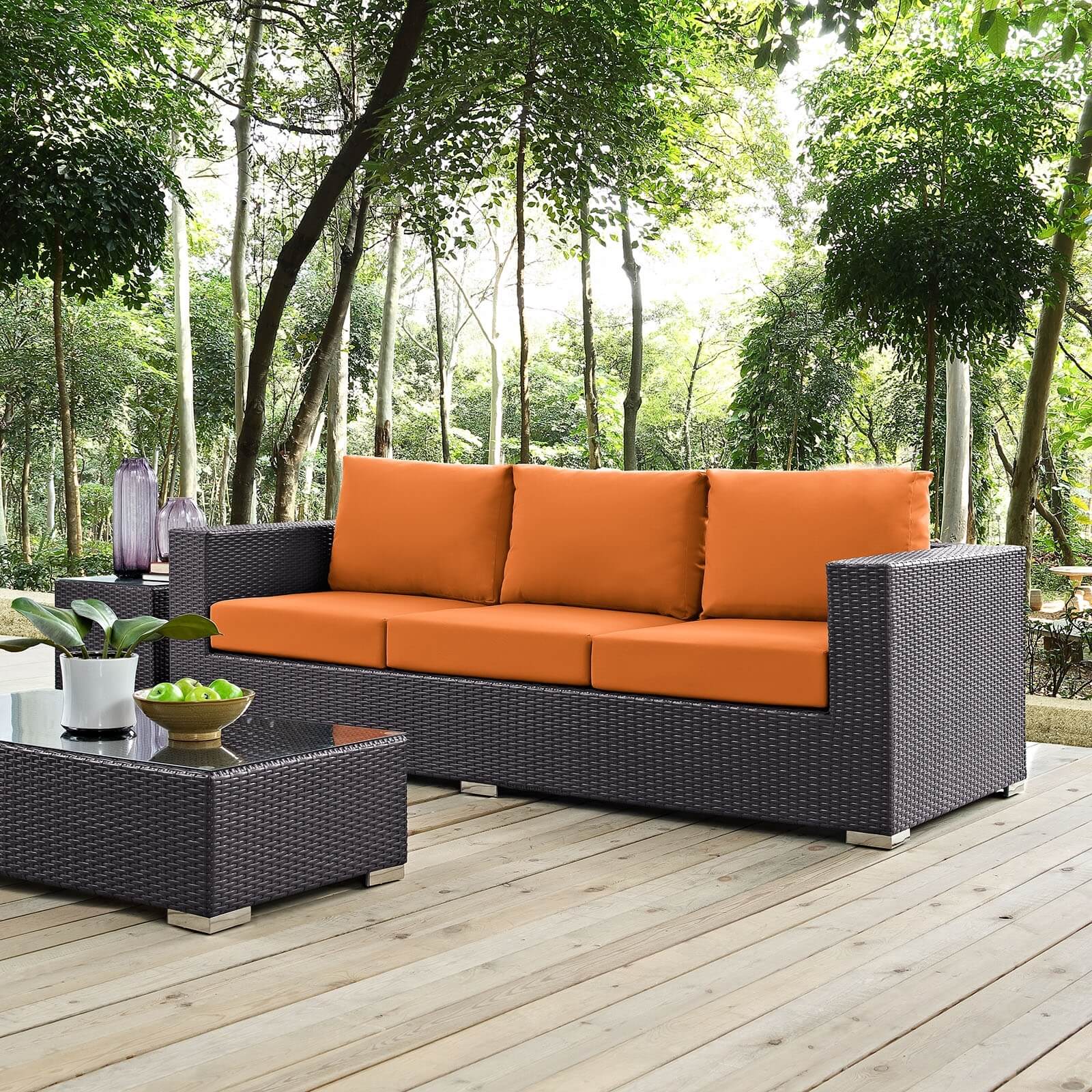 Convene Outdoor Patio Synthetic Rattan Weave Sofa