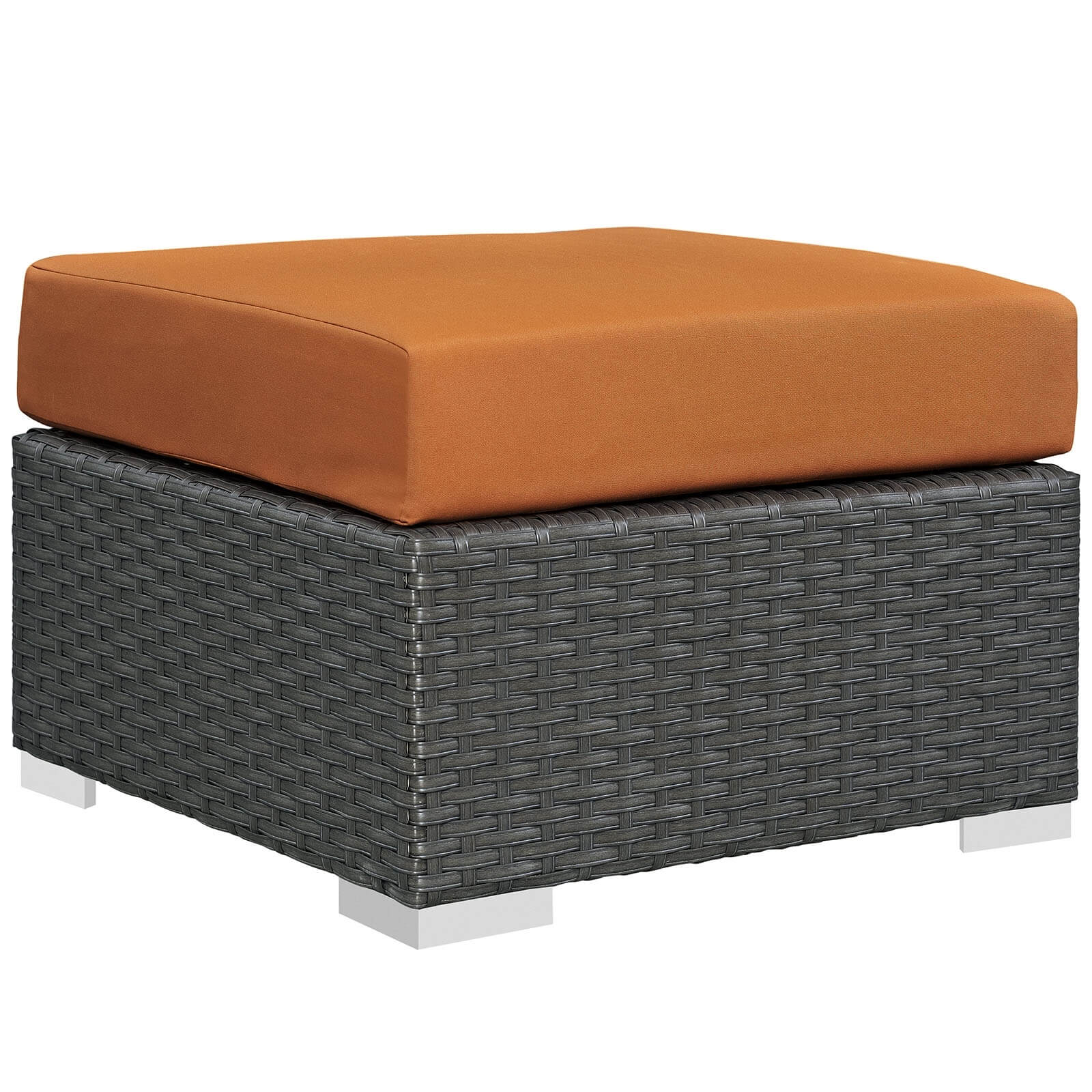 Sojourn Sunbrella/Synthetic Rattan Weave Outdoor Patio Ottoman