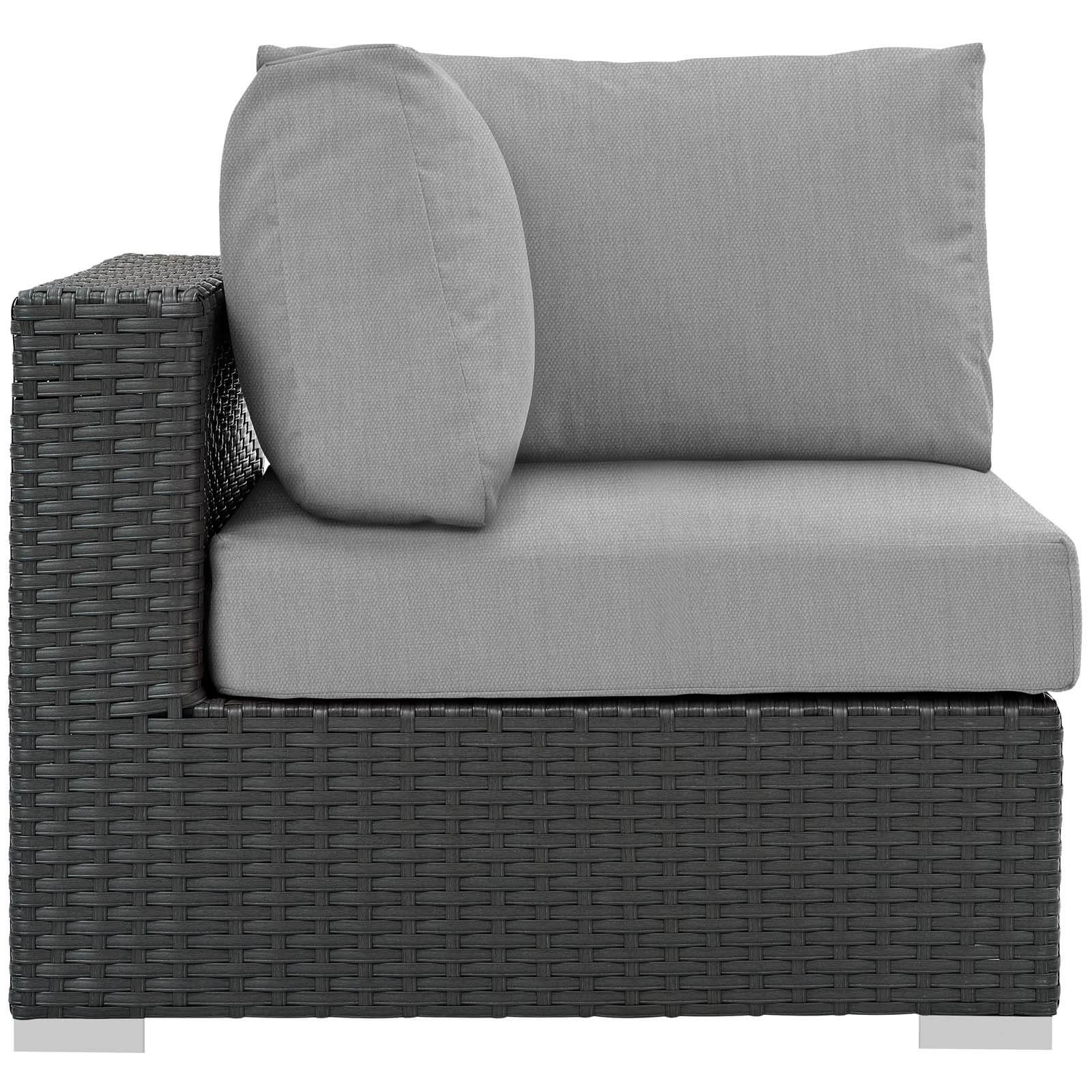 Sojourn Outdoor Patio Sunbrella/Synthetic Rattan Weave Corner Chair