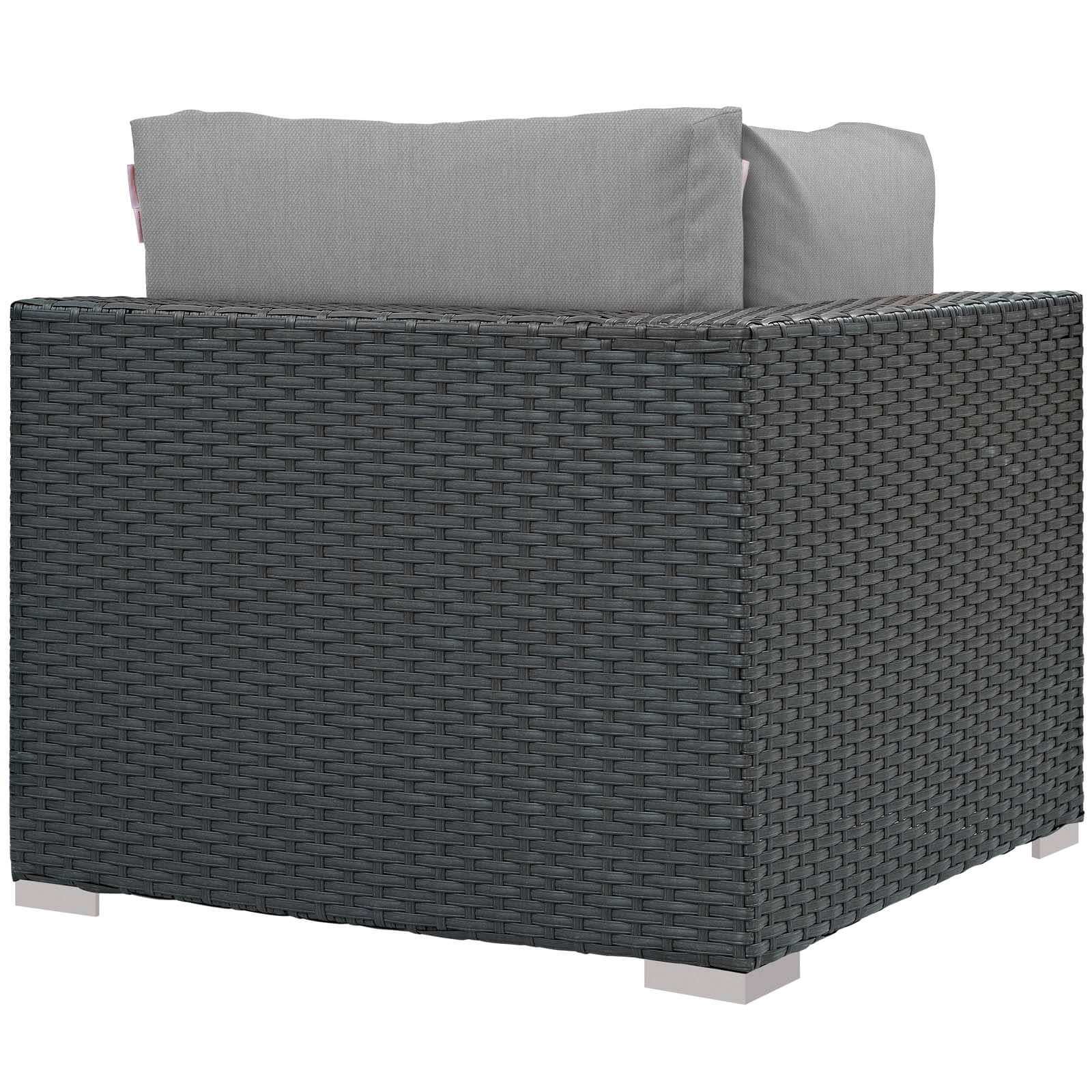 Sojourn Outdoor Patio Sunbrella/Synthetic Rattan Weave Corner Chair