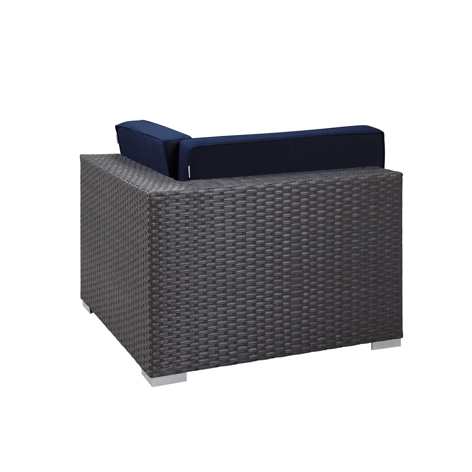 Sojourn Outdoor Patio Sunbrella/Synthetic Rattan Weave Corner Chair