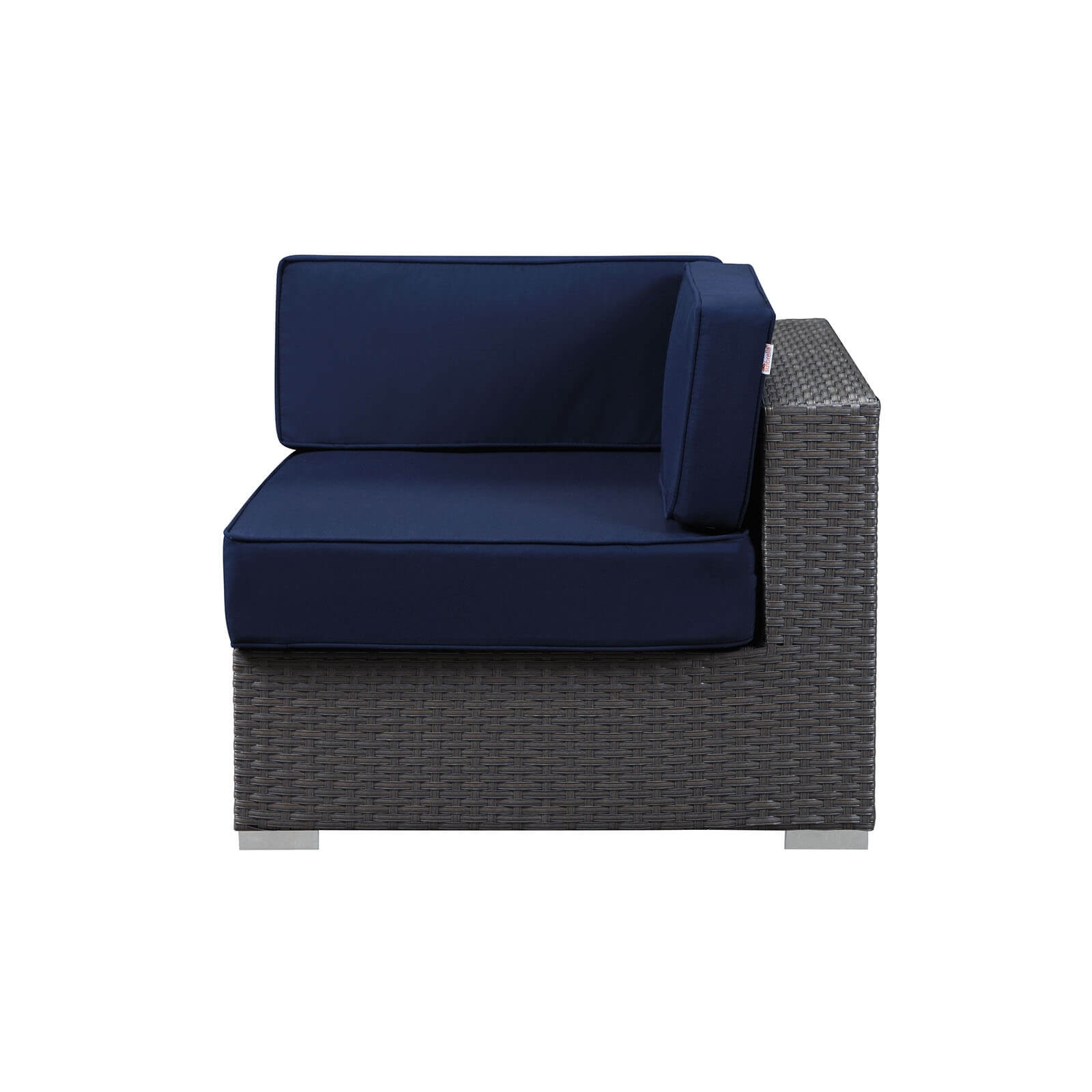 Sojourn Outdoor Patio Sunbrella/Synthetic Rattan Weave Corner Chair
