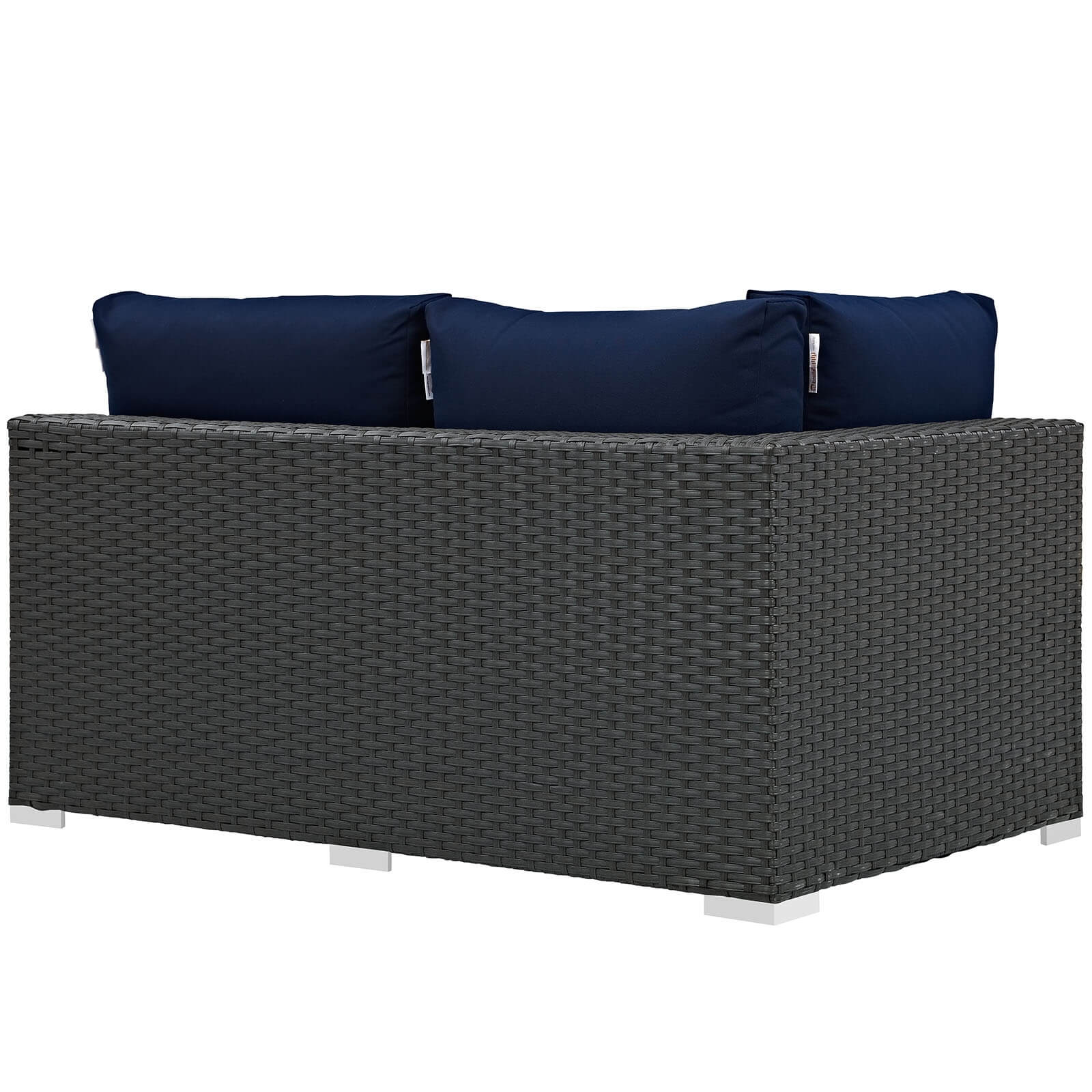 Sojourn Sunbrella/Synthetic Rattan Weave Outdoor Patio Left Arm Loveseat