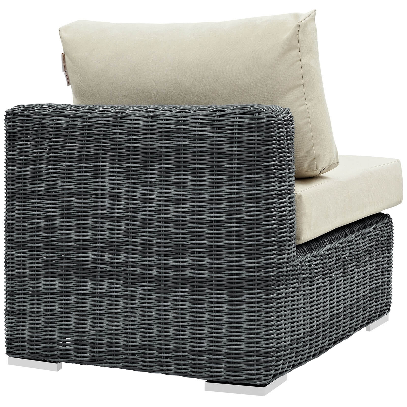 Summon Sunbrella/Synthetic Rattan Weave Outdoor Patio Armless Chair