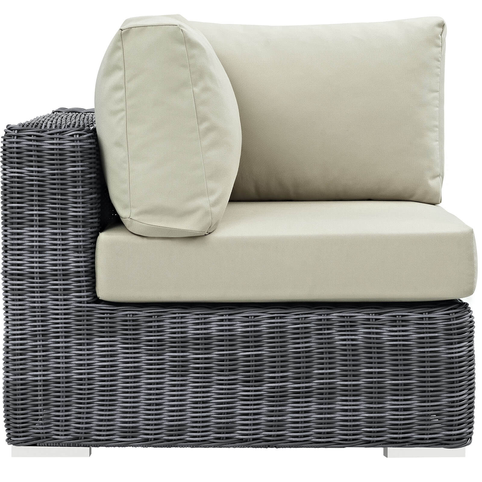 Summon Sunbrella/Synthetic Rattan Weave Outdoor Patio Corner