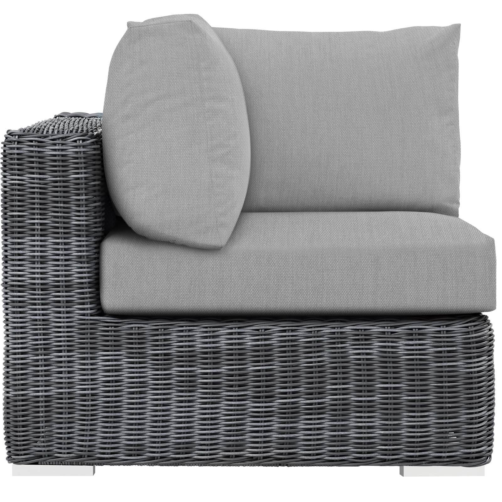 Summon Sunbrella/Synthetic Rattan Weave Outdoor Patio Corner