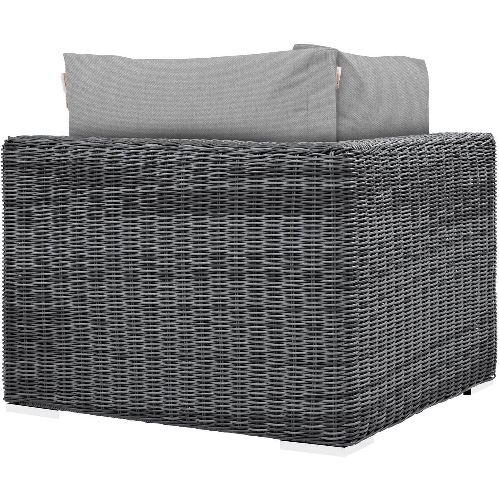 Summon Sunbrella/Synthetic Rattan Weave Outdoor Patio Corner