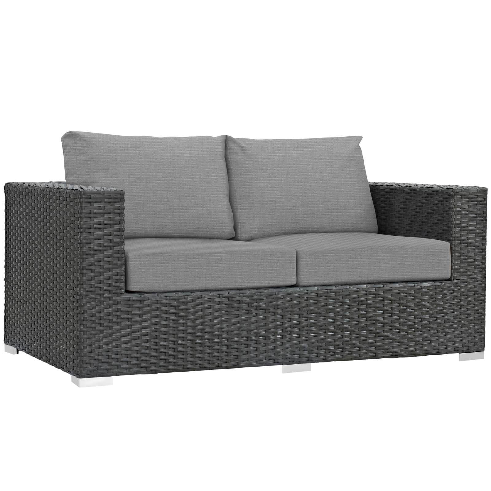 Sojourn 8-Pc Sunbrella/Synthetic Rattan Weave Outdoor Patio Sectional Set