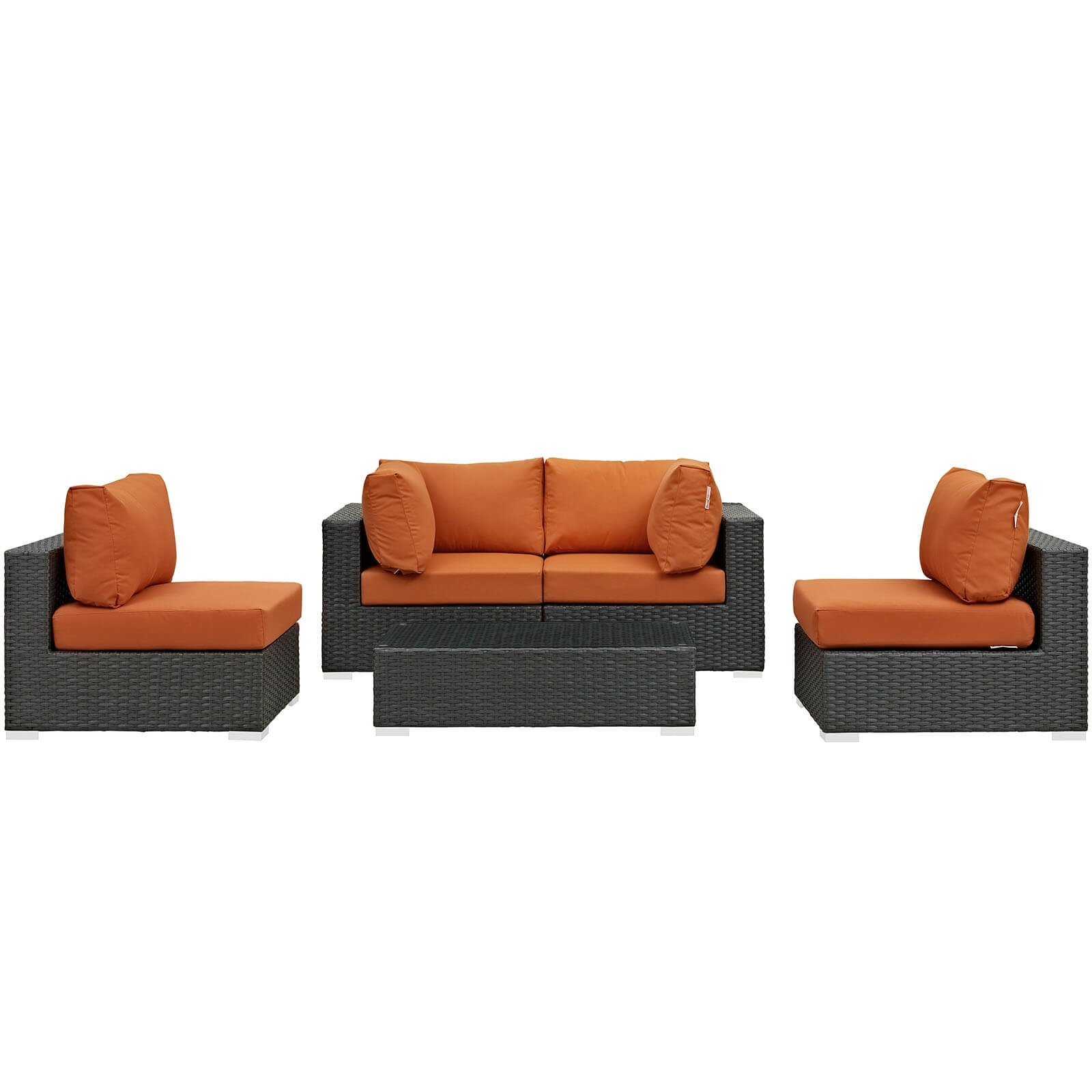 Sojourn 5-Pc Outdoor Patio Sunbrella/Synthetic Rattan Weave Sectional Set, Composition 2