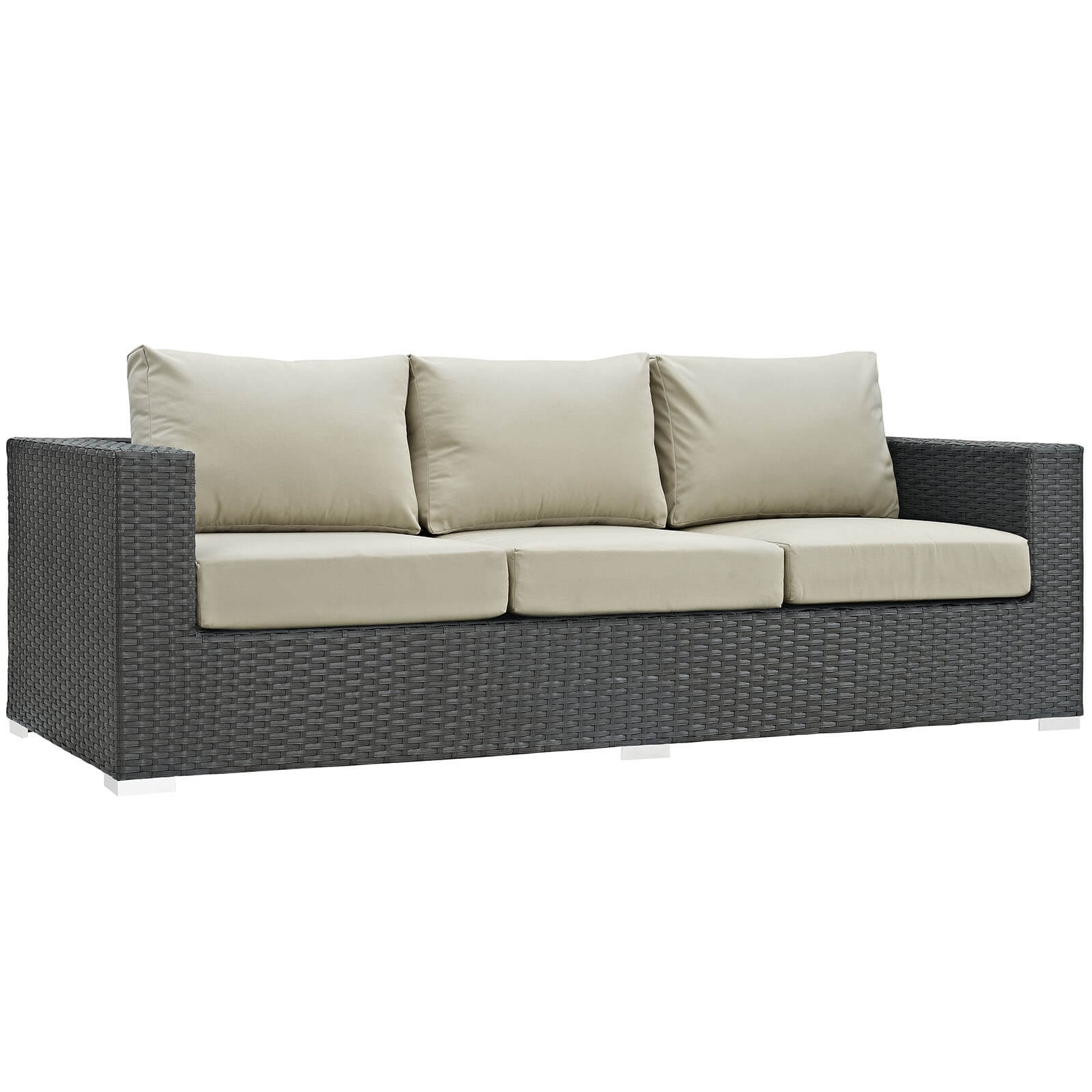 Sojourn 3-Pc Outdoor Patio Sunbrella/Synthetic Rattan Weave Sectional Set, Composition 1