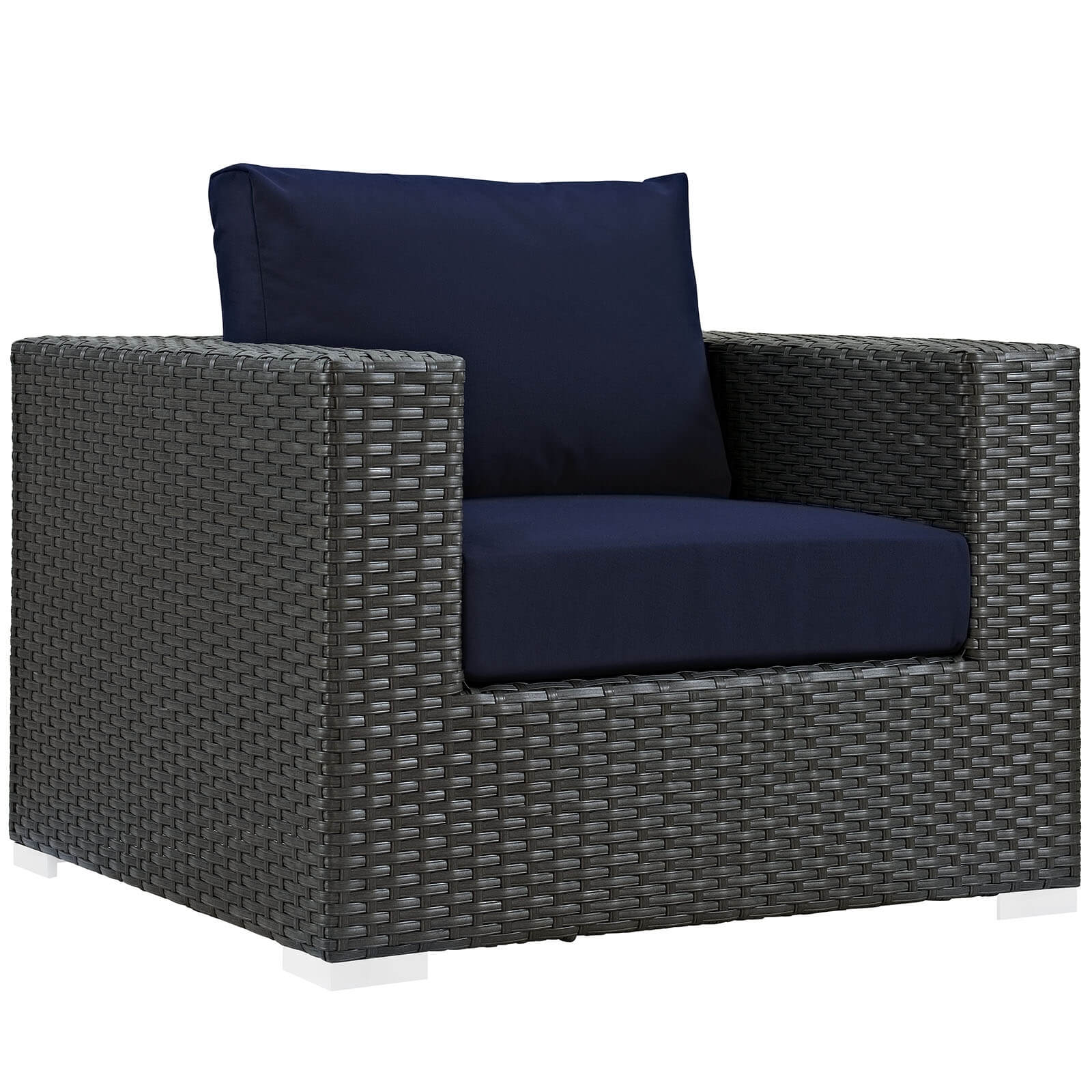 Sojourn 3-Pc Outdoor Patio Sunbrella/Synthetic Rattan Weave Sectional Set, Composition 2