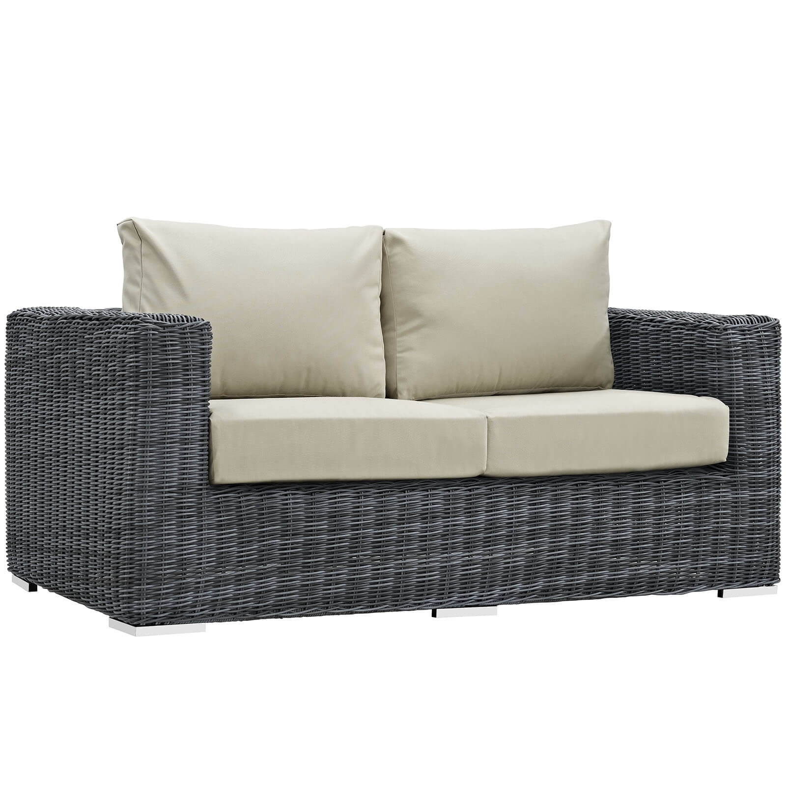 Summon 5-Pc Outdoor Patio Sunbrella/Synthetic Rattan Weave Sectional Set, Composition 1