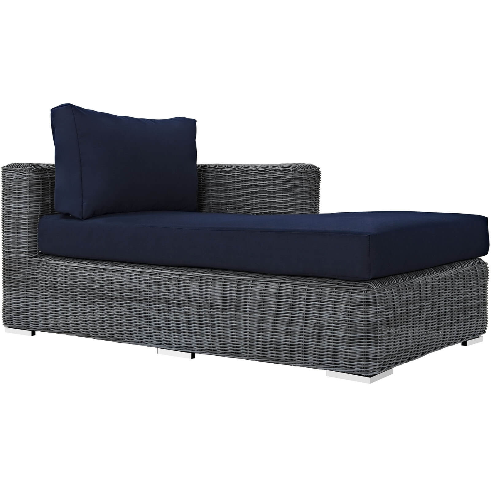 Summon 5-Pc Outdoor Patio Sunbrella/Synthetic Rattan Weave Sectional Set, Composition 6