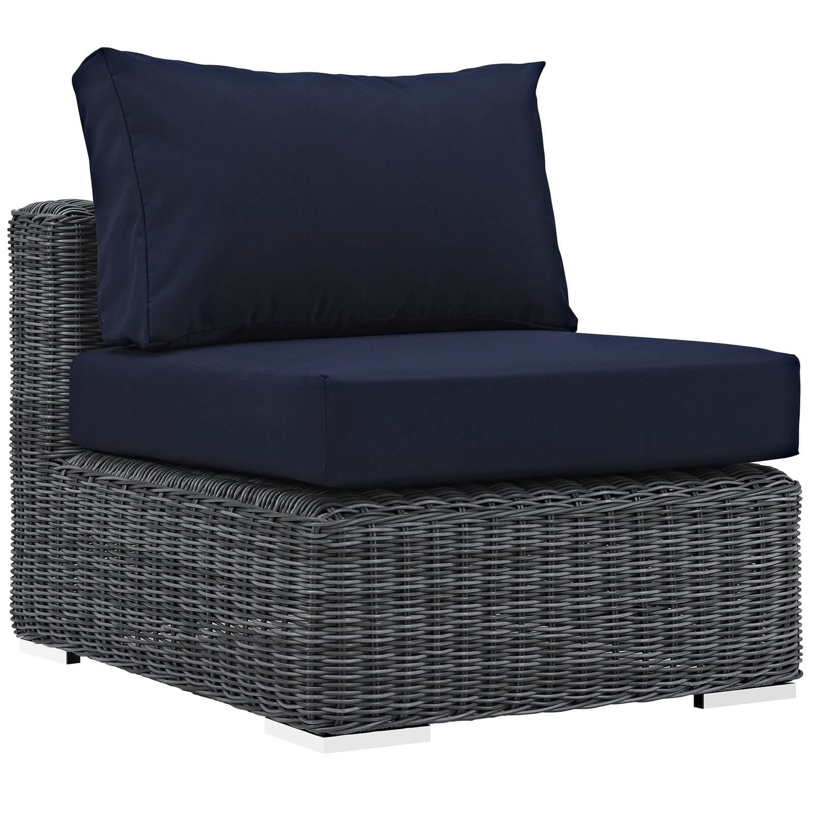 Summon 5-Pc Outdoor Patio Sunbrella/Synthetic Rattan Weave Sectional Set, Composition 6