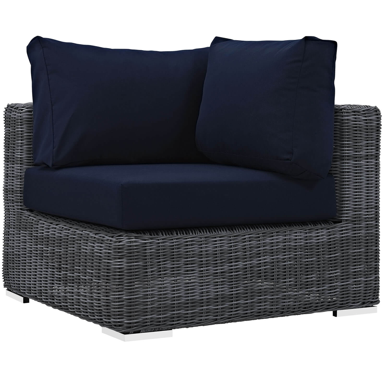 Summon 5-Pc Outdoor Patio Sunbrella/Synthetic Rattan Weave Sectional Set, Composition 6