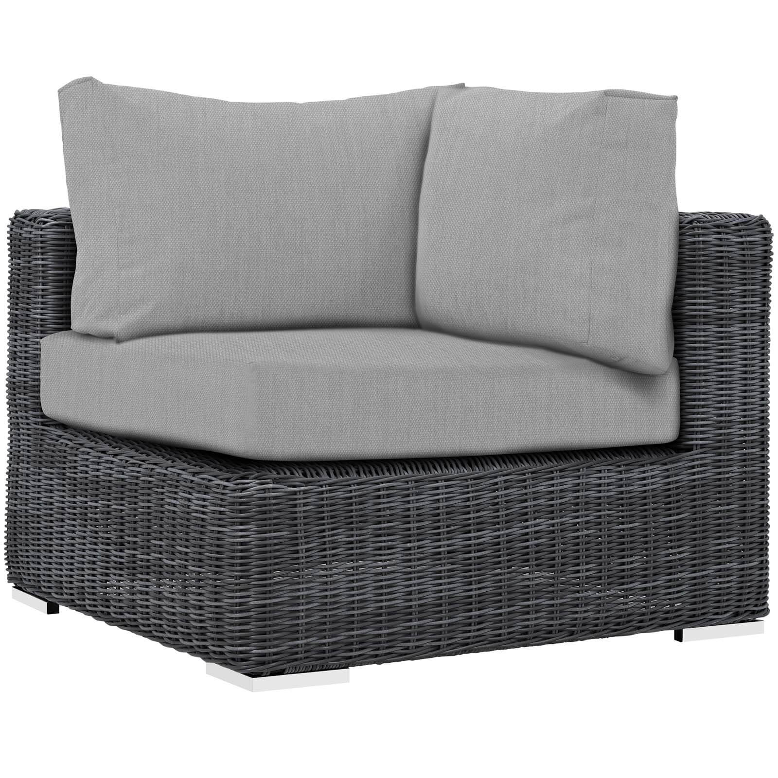 Summon 10-Pc Outdoor Patio Sunbrella/Synthetic Rattan Weave Sectional Set, Composition 1