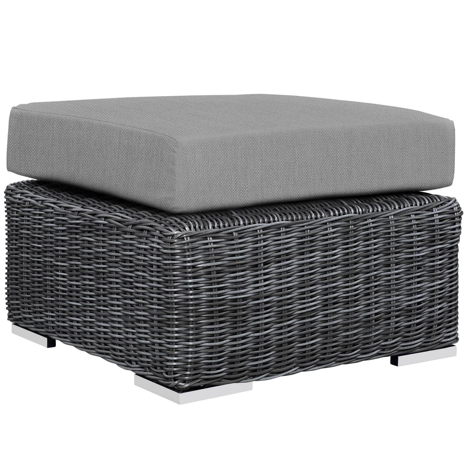 Modway Summon Wicker Rattan Outdoor Patio Sunbrella Square