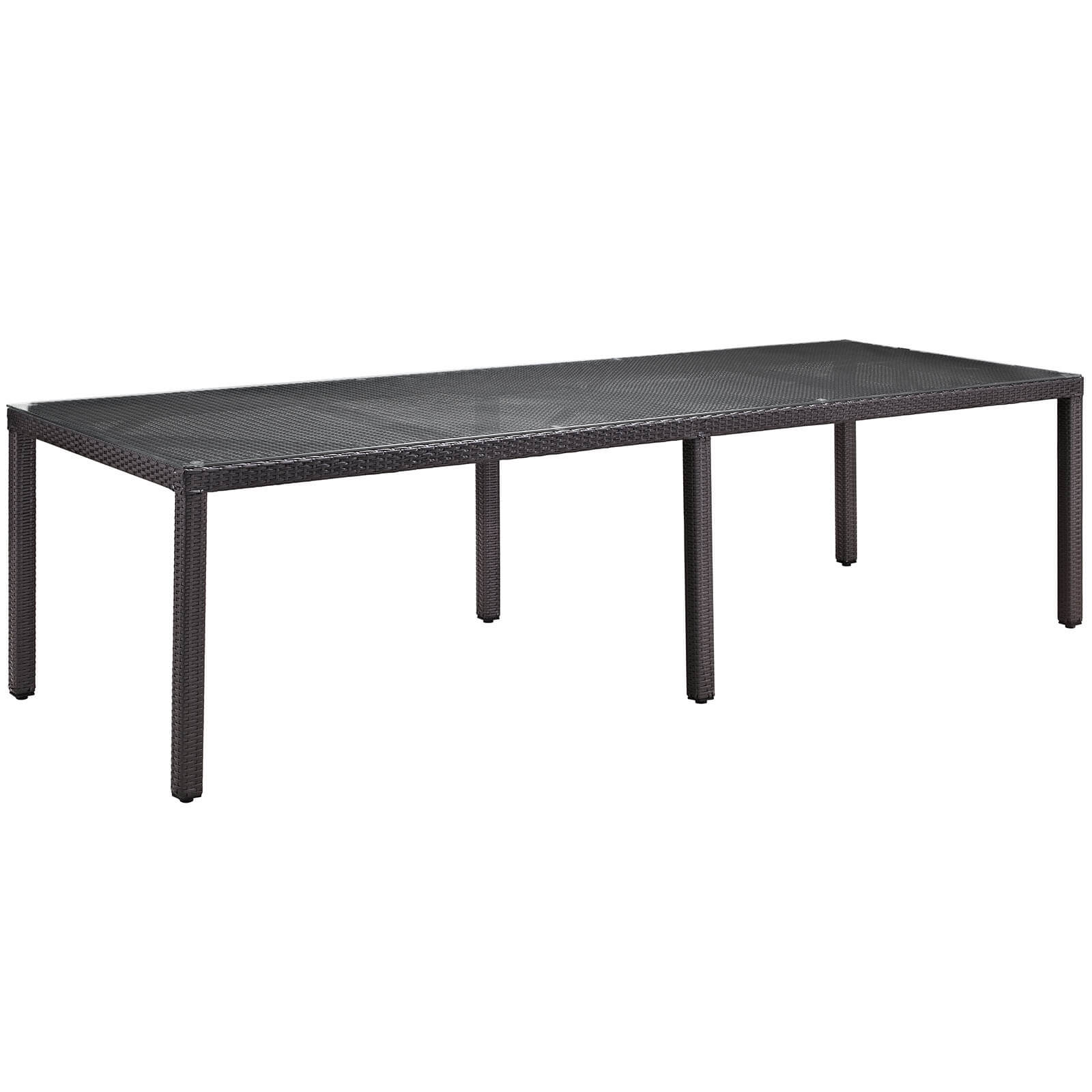 Convene 114" Synthetic Rattan Weave Outdoor Patio Dining Table