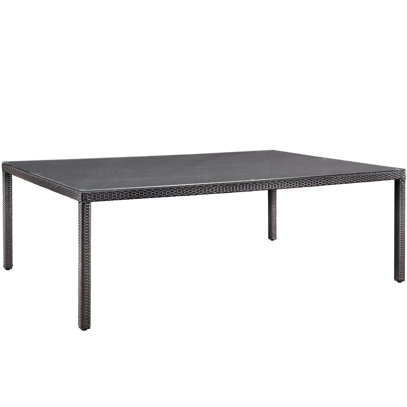 Convene 90" Synthetic Rattan Weave Outdoor Patio Dining Table