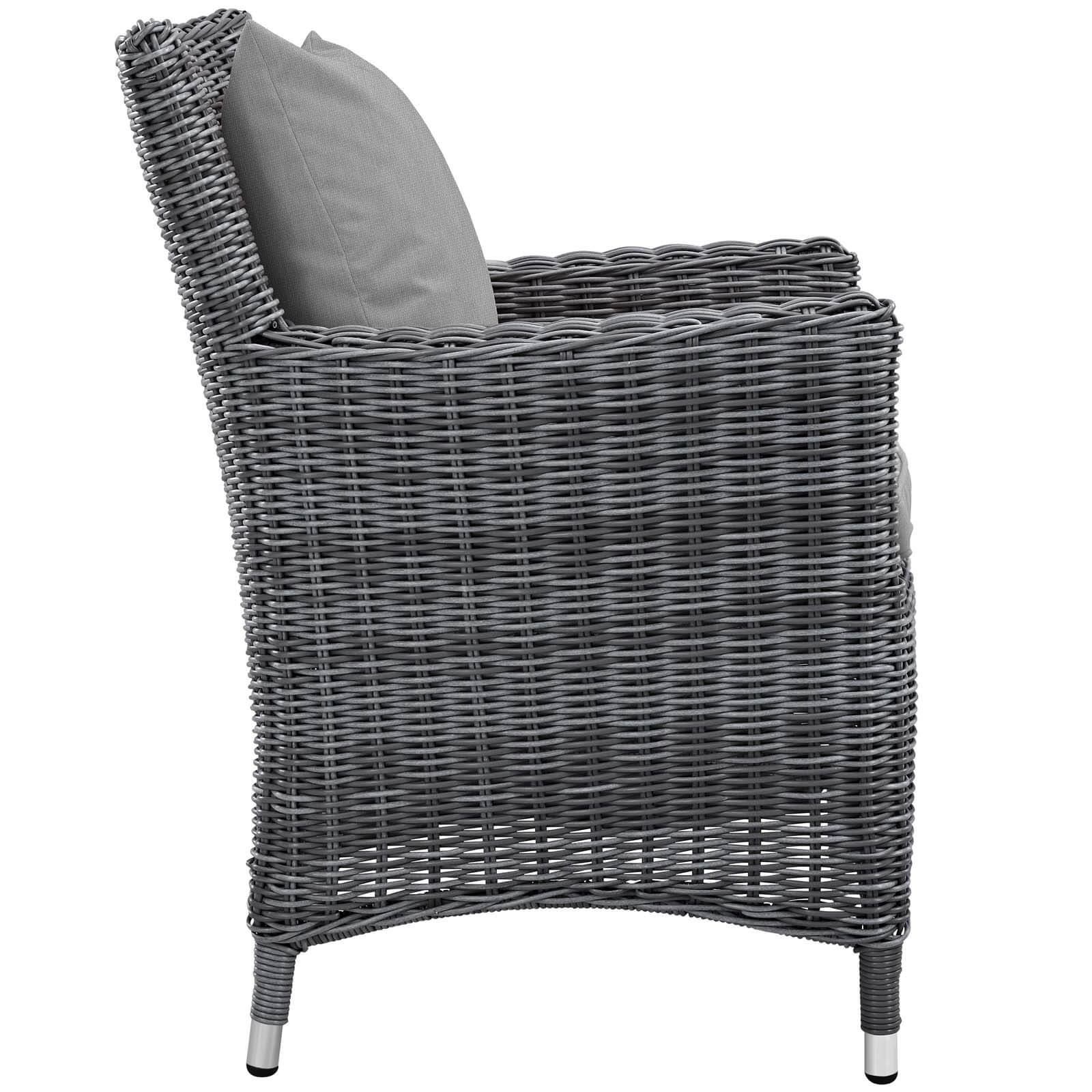 Summon Dining Outdoor Patio Sunbrella/Synthetic Rattan Weave Armchair