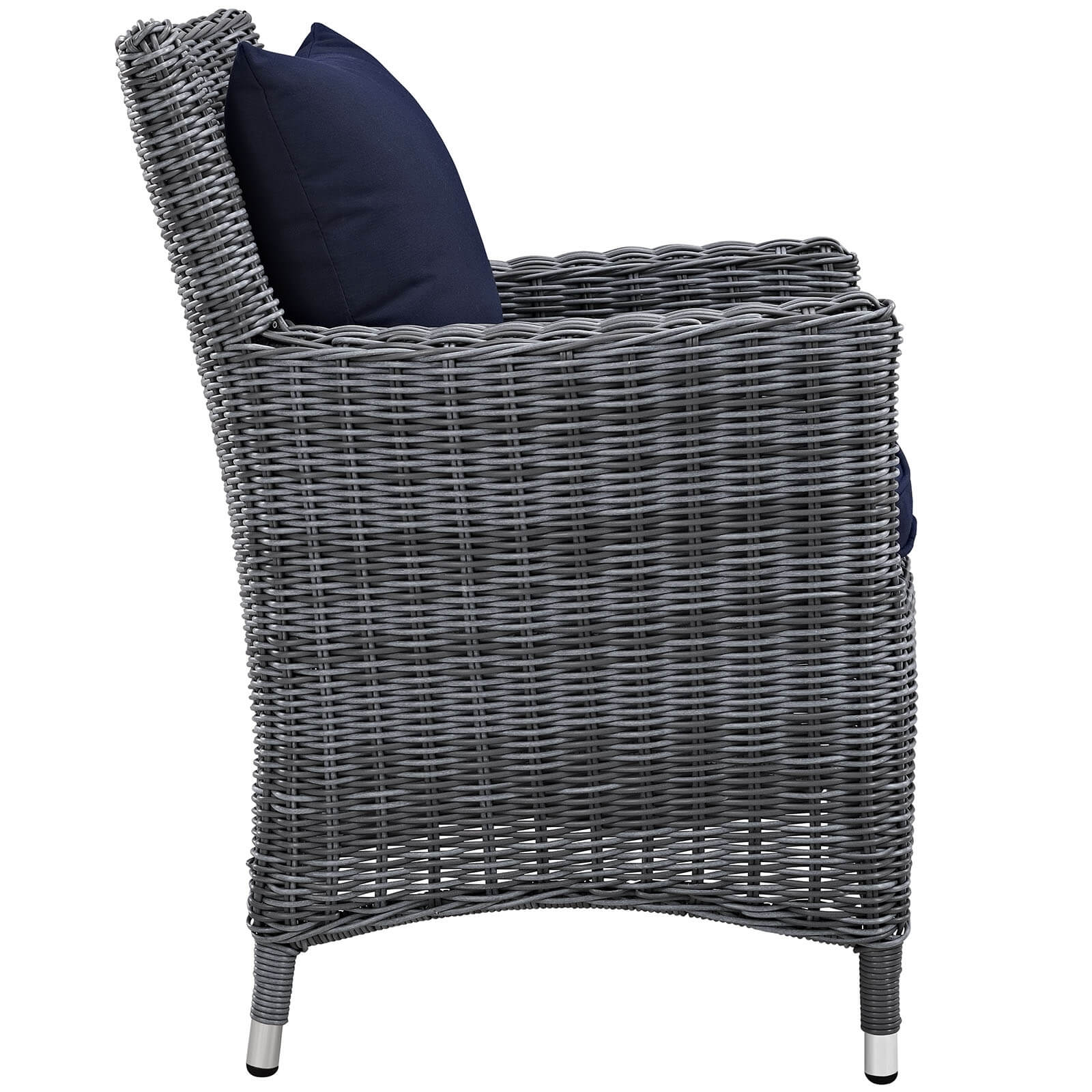 Summon Dining Outdoor Patio Sunbrella/Synthetic Rattan Weave Armchair