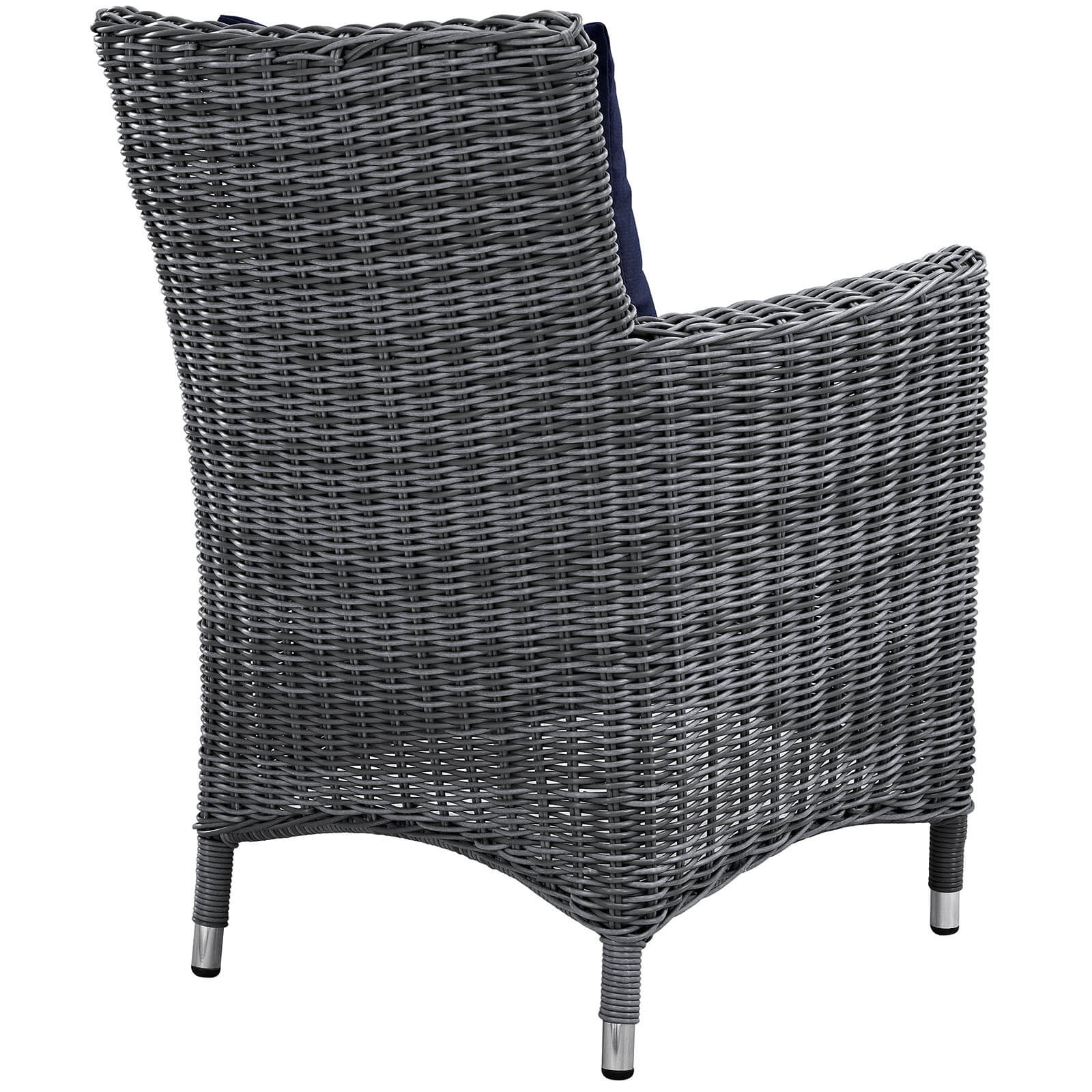 Summon Dining Outdoor Patio Sunbrella/Synthetic Rattan Weave Armchair