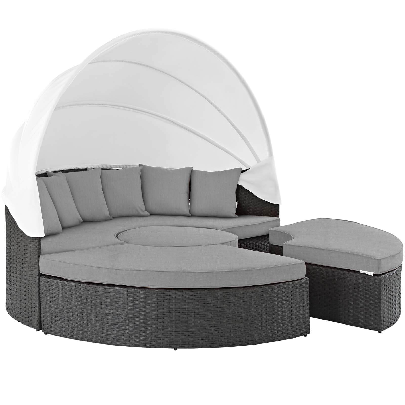 Sojourn Sunbrella/Synthetic Rattan Weave Outdoor Patio Daybed