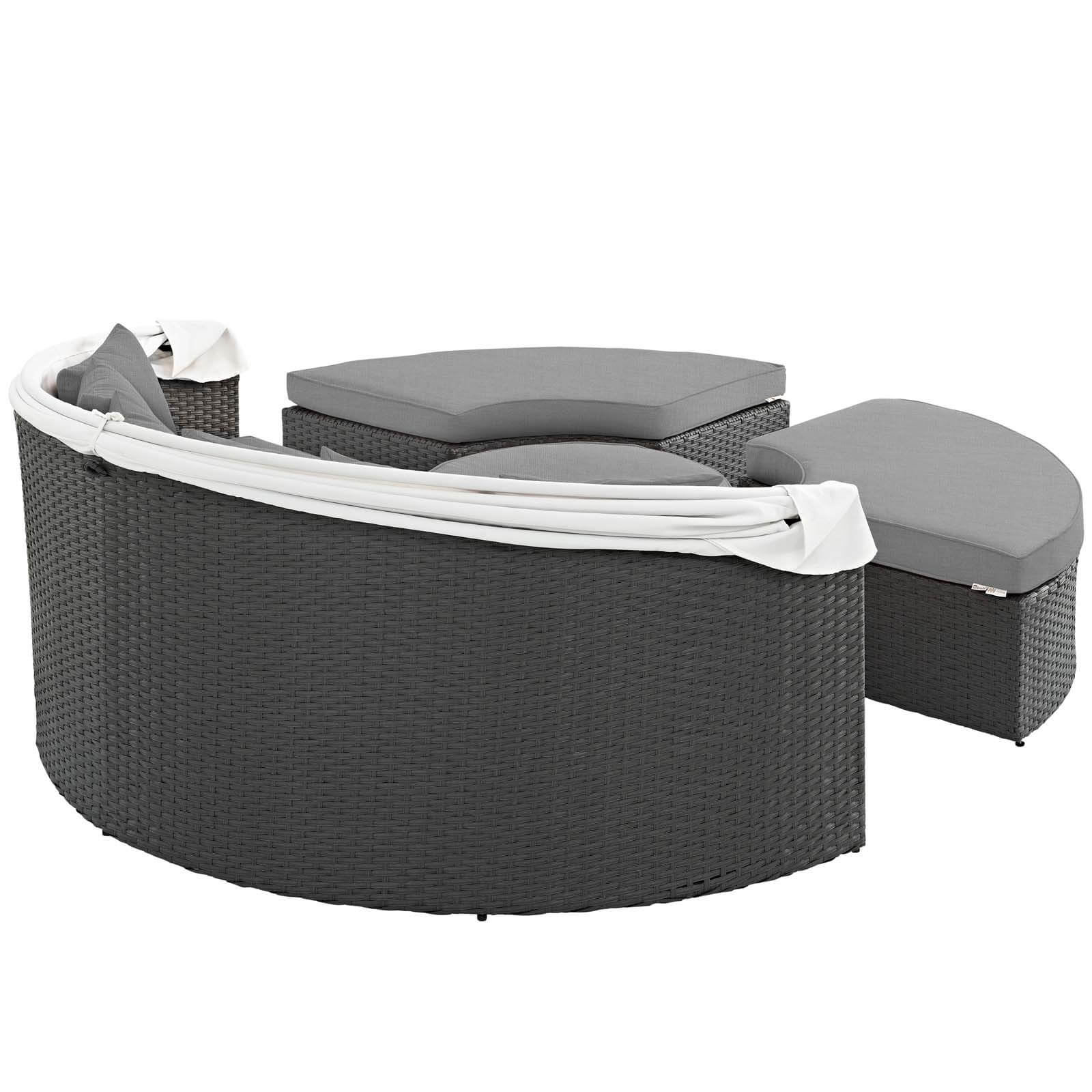 Sojourn Sunbrella/Synthetic Rattan Weave Outdoor Patio Daybed