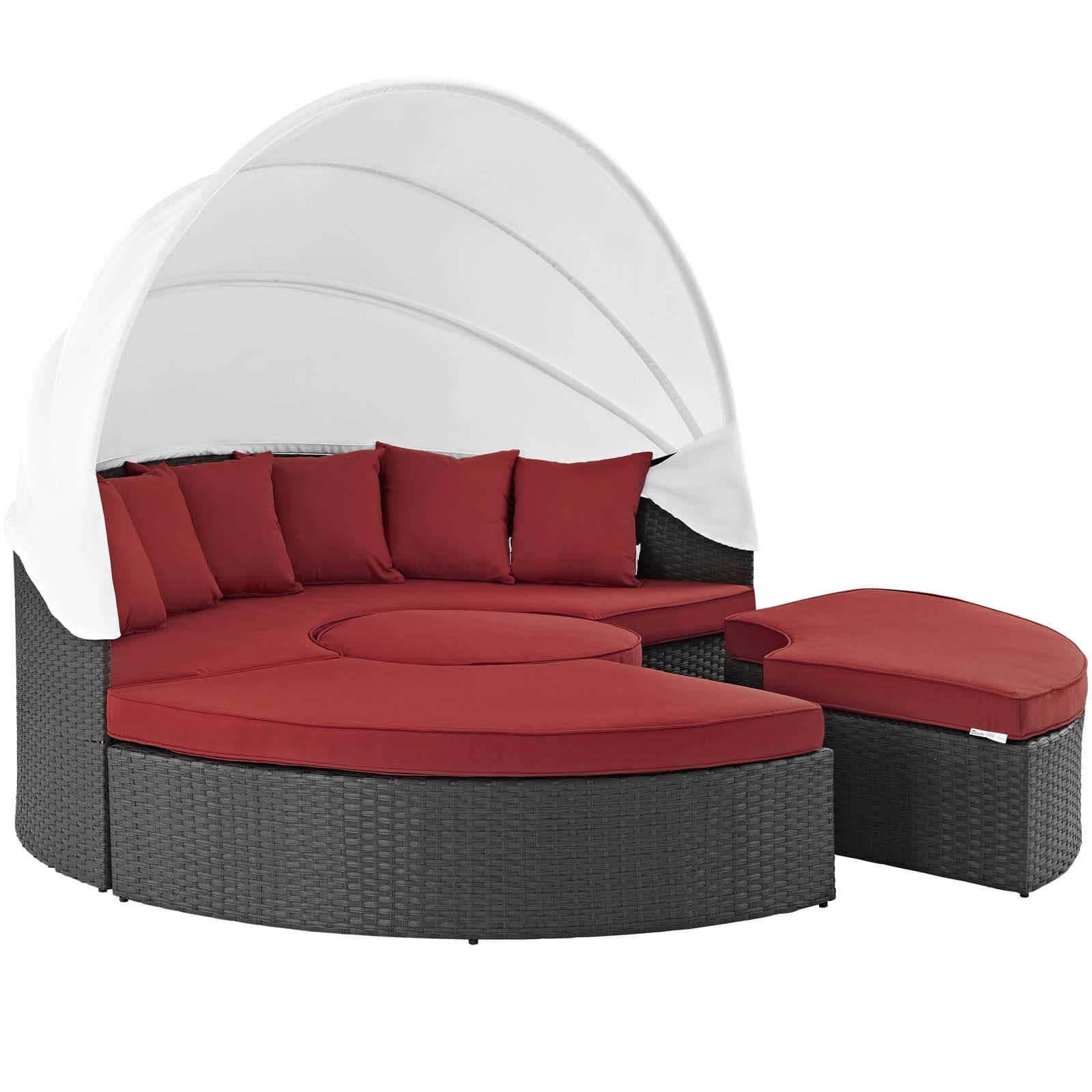 Sojourn Sunbrella/Synthetic Rattan Weave Outdoor Patio Daybed