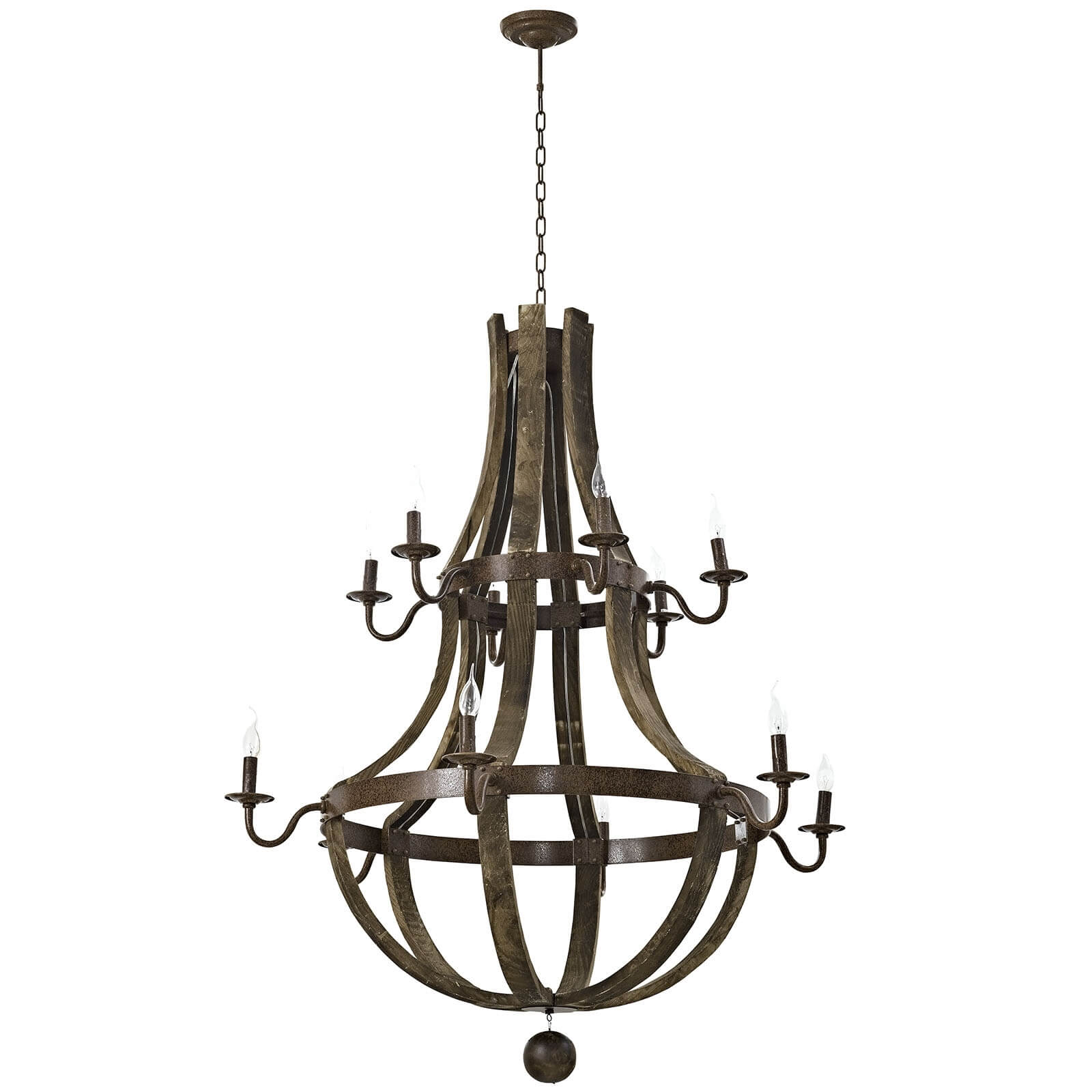 Trebuchet Wood/Steel Chandelier