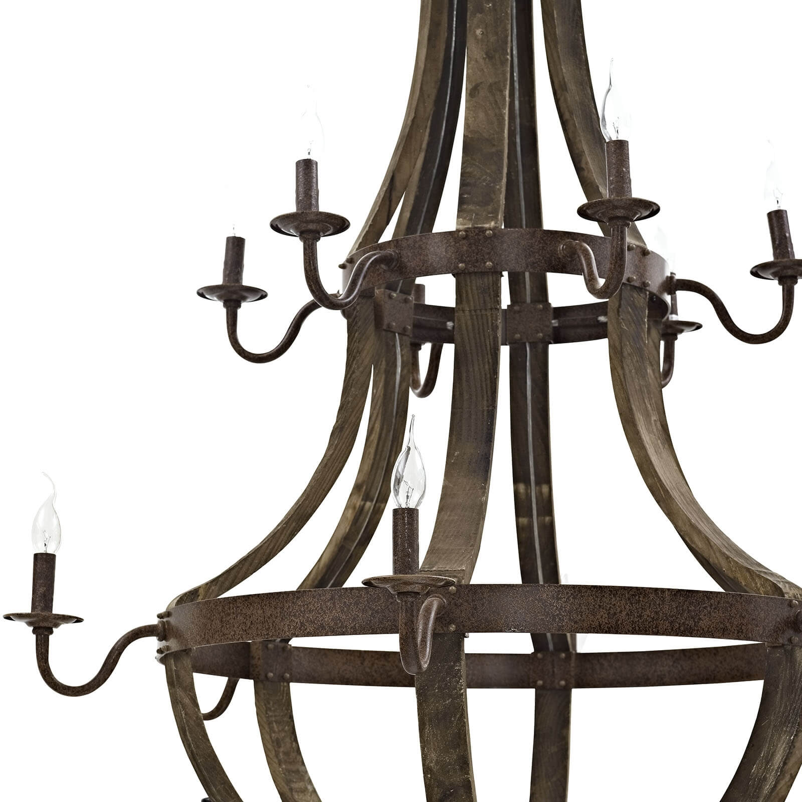 Trebuchet Wood/Steel Chandelier
