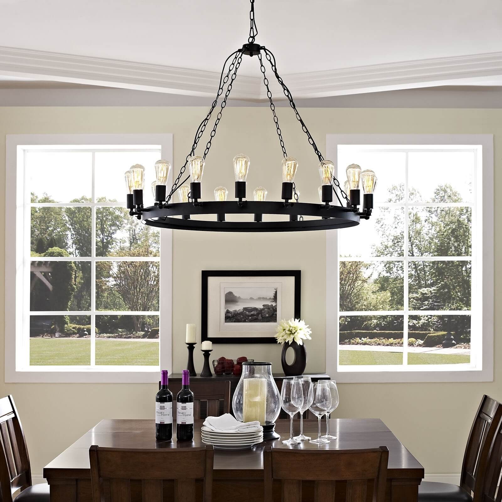 Teleport 43" Steel Chandelier