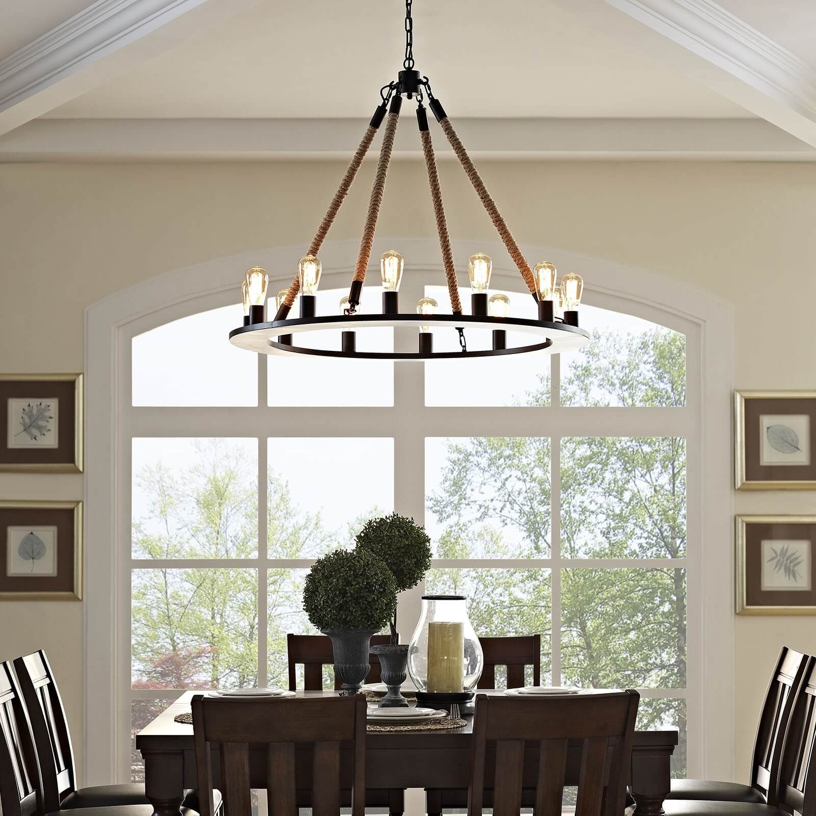 Encircle 39.5" Steel Chandelier