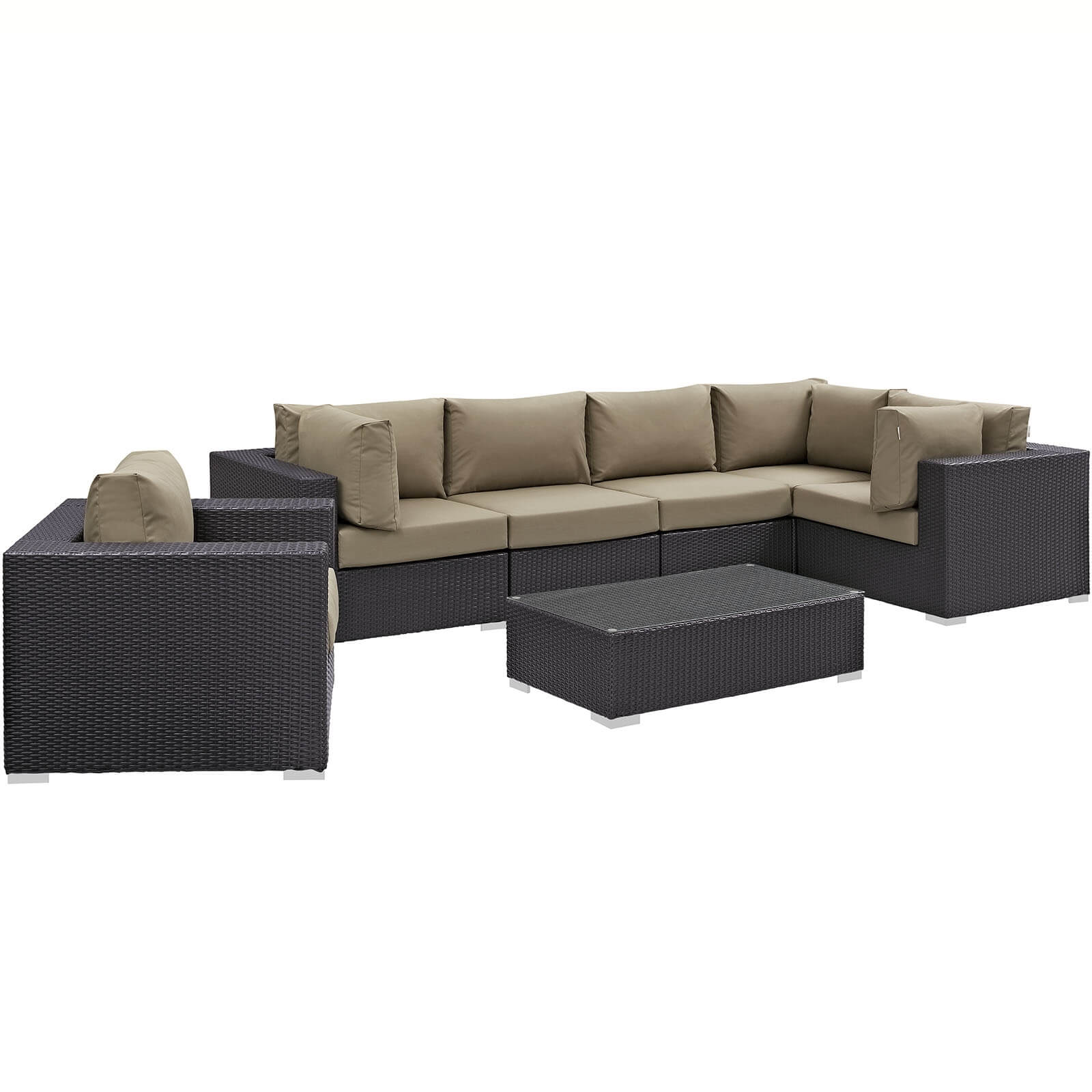 Convene 7-Pc Synthetic Rattan Weave Outdoor Patio Sectional Set, Composition 1