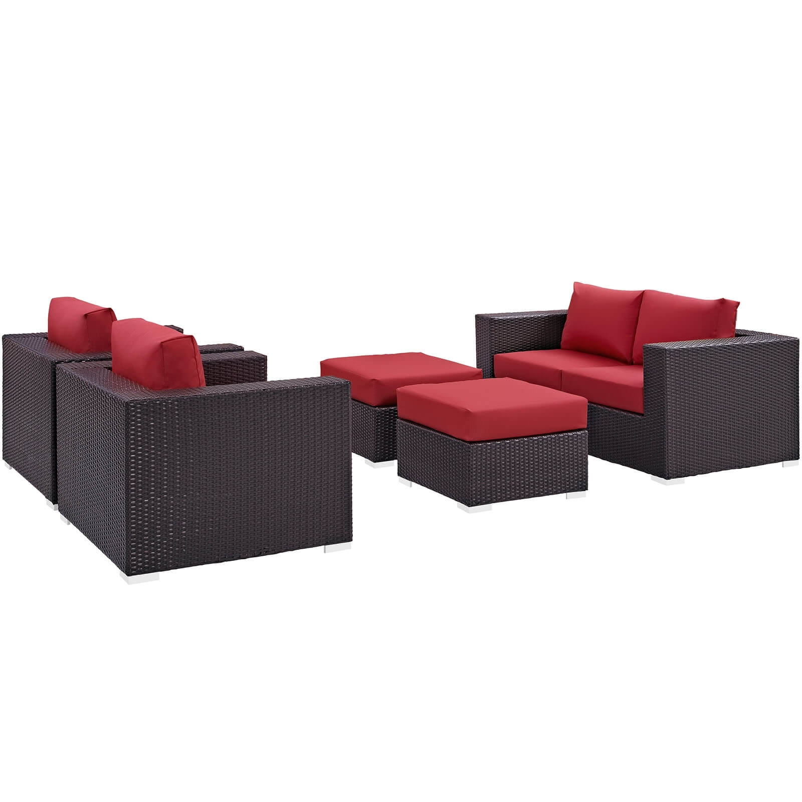 Convene 5-Pc Synthetic Rattan Weave Outdoor Patio Sofa Set