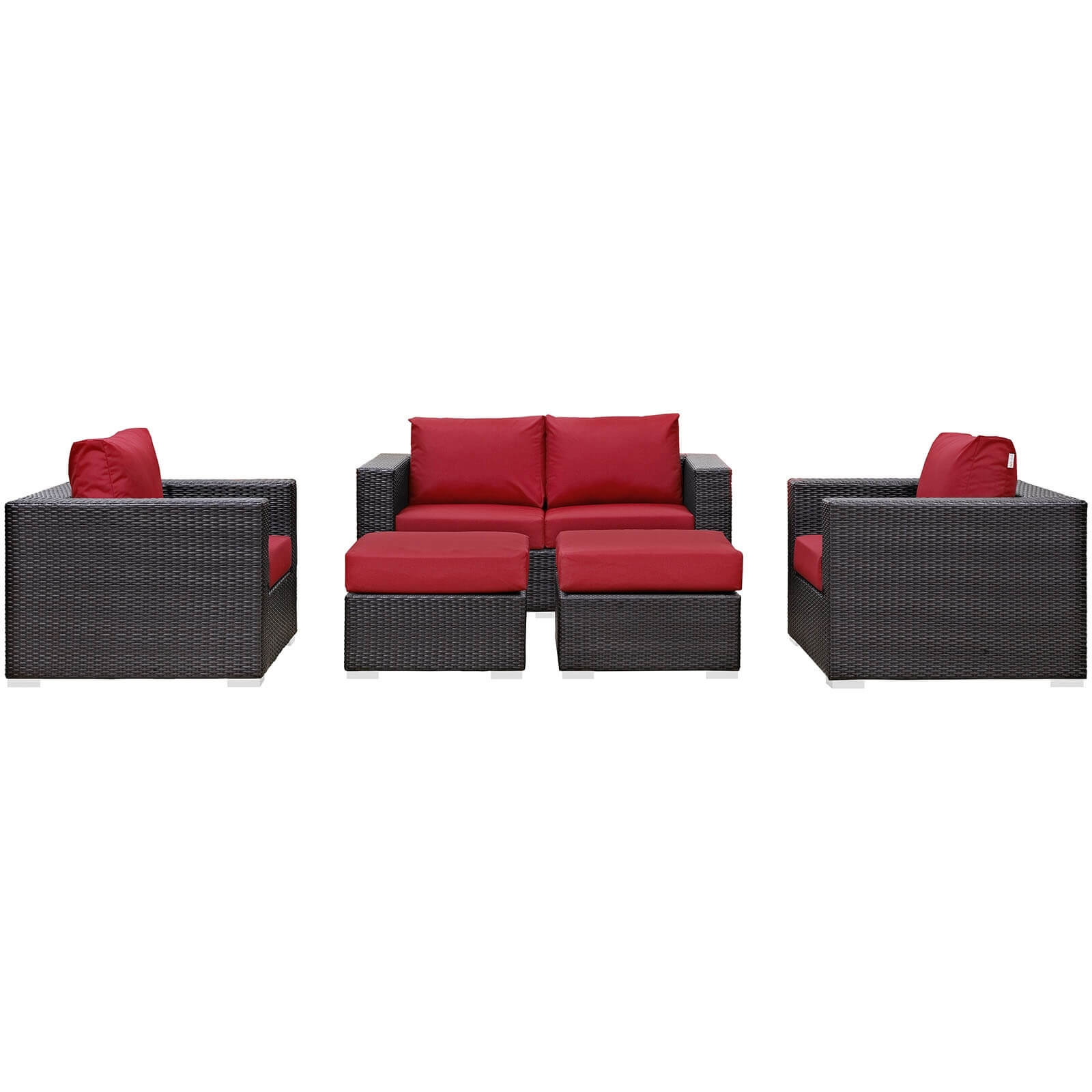 Convene 5-Pc Synthetic Rattan Weave Outdoor Patio Sofa Set