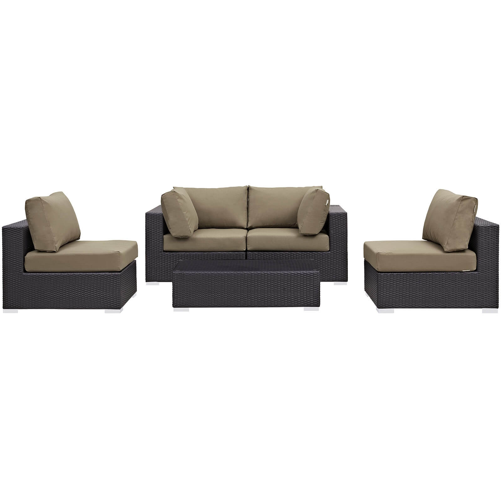 Convene 5-Pc Synthetic Rattan Weave Outdoor Patio Sectional Set, Composition 1