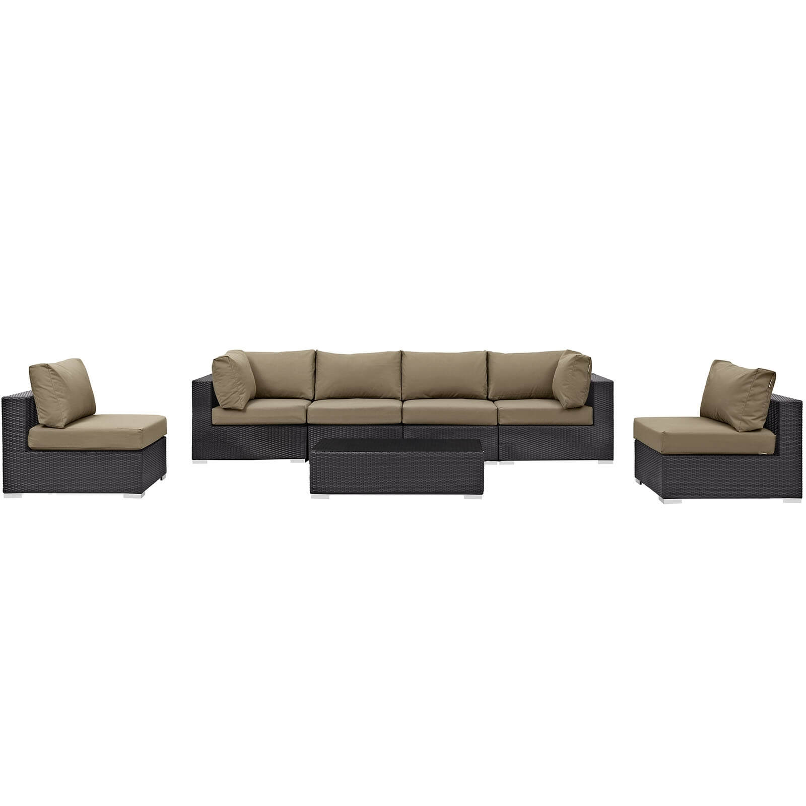 Convene 7-Pc Synthetic Rattan Weave Outdoor Patio Sectional Set, Composition 2