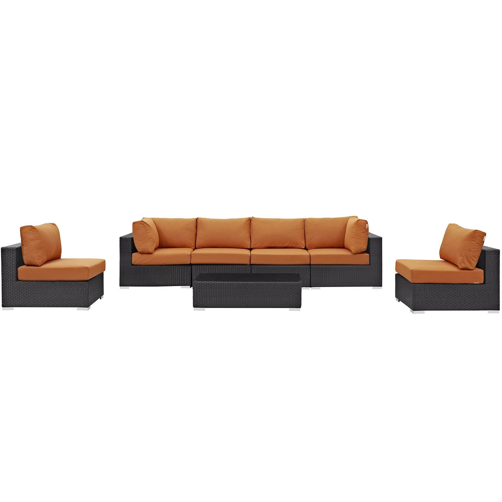 Convene 7-Pc Synthetic Rattan Weave Outdoor Patio Sectional Set, Composition 2