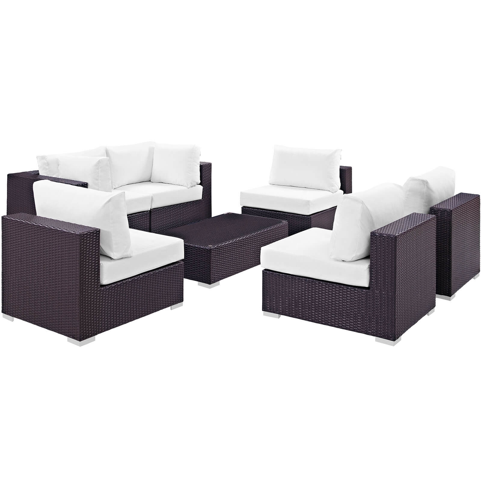 Convene 7-Pc Synthetic Rattan Weave Outdoor Patio Sectional Set, Composition 2