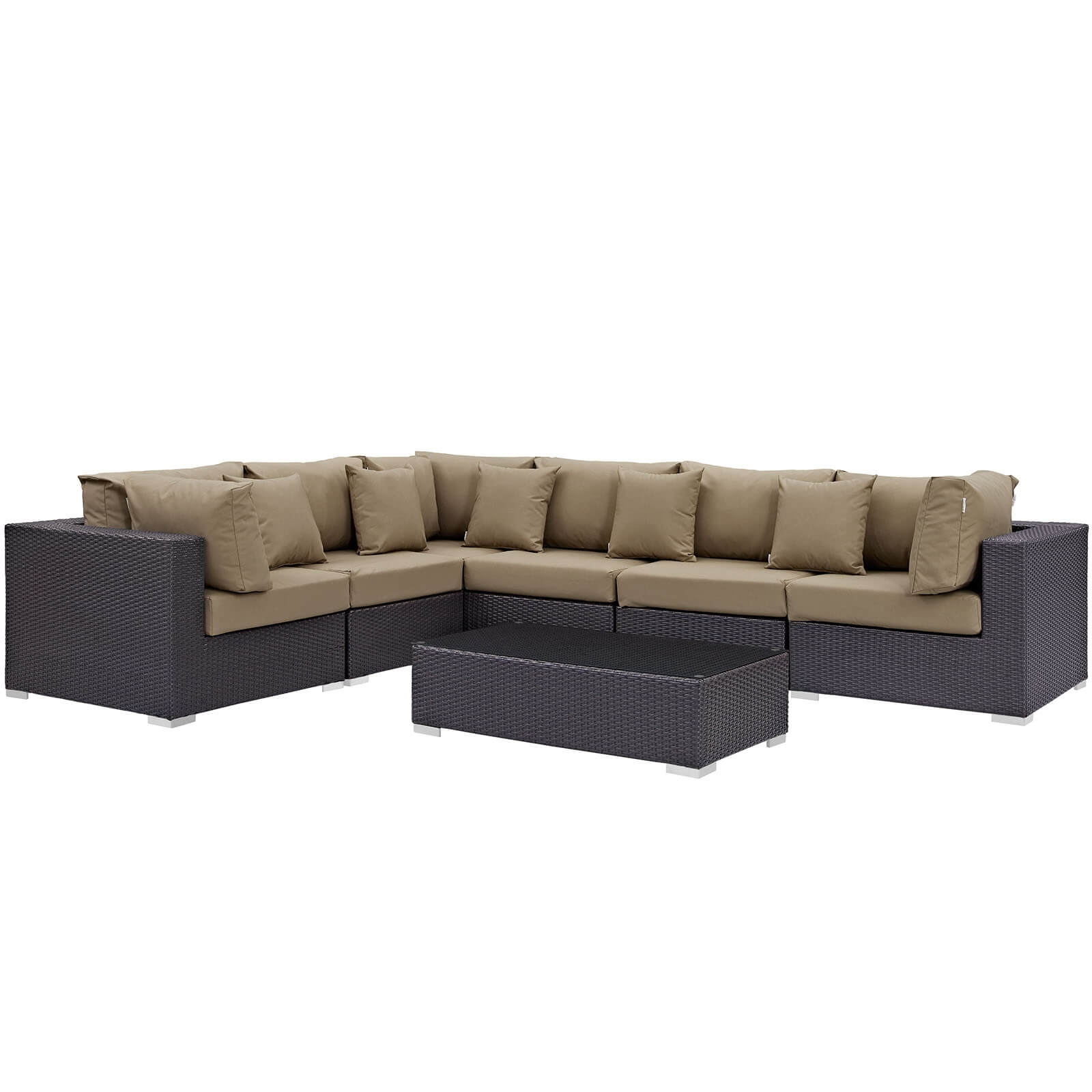 Convene 7-Pc Synthetic Rattan Outdoor Patio Sectional Set