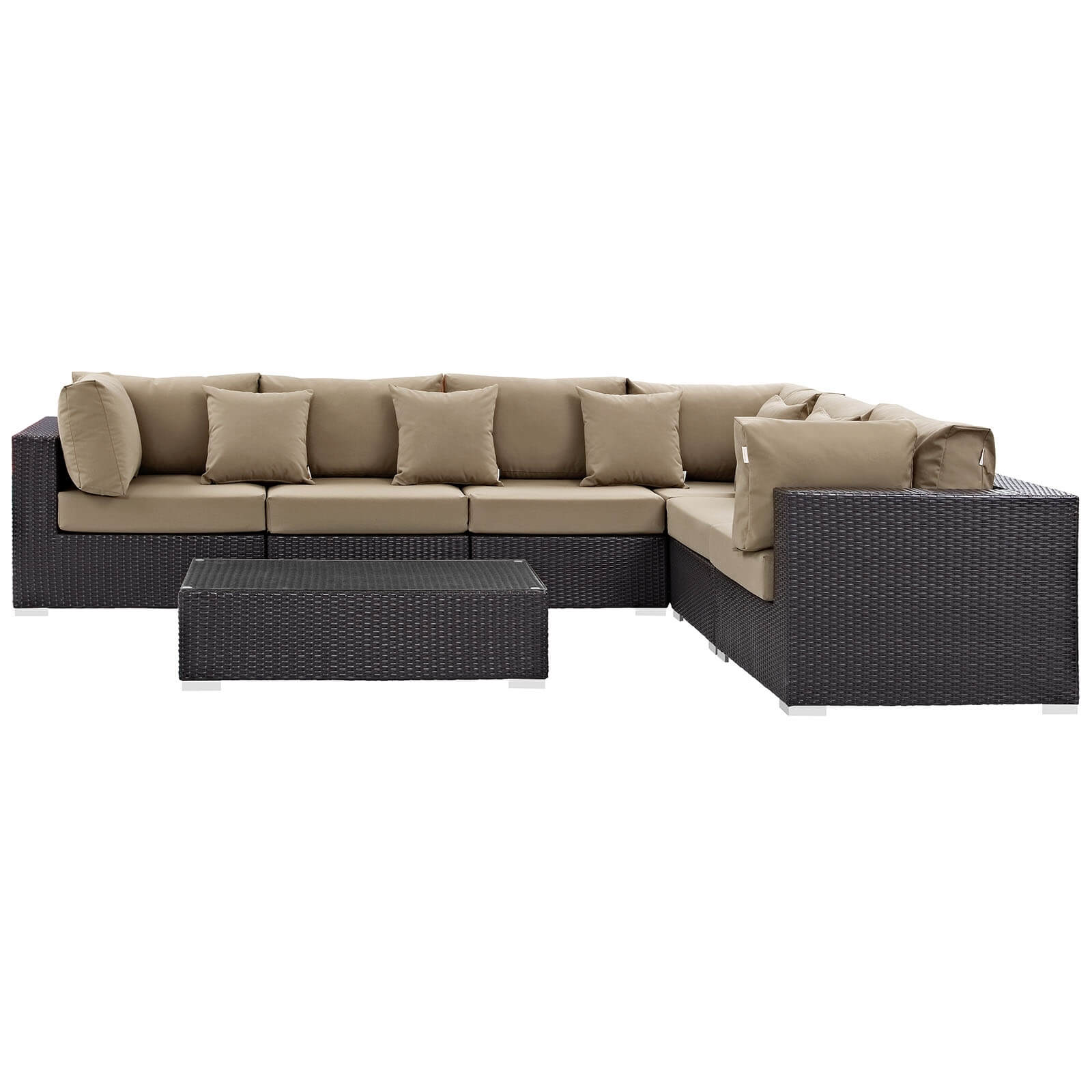 Convene 7-Pc Synthetic Rattan Outdoor Patio Sectional Set